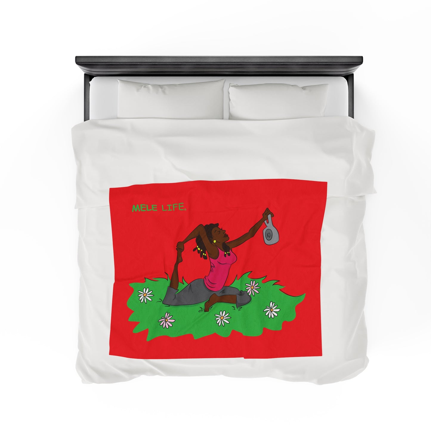 Blanket Velveteen Plush - Yoga Lady 2 (red)