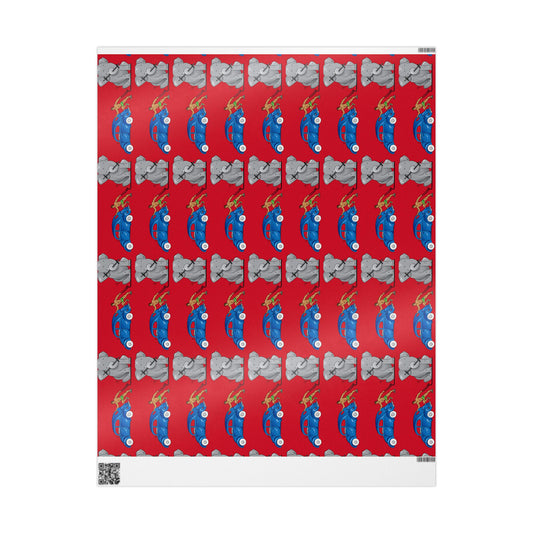 Wrapping Paper - Strong brown man (red paper)