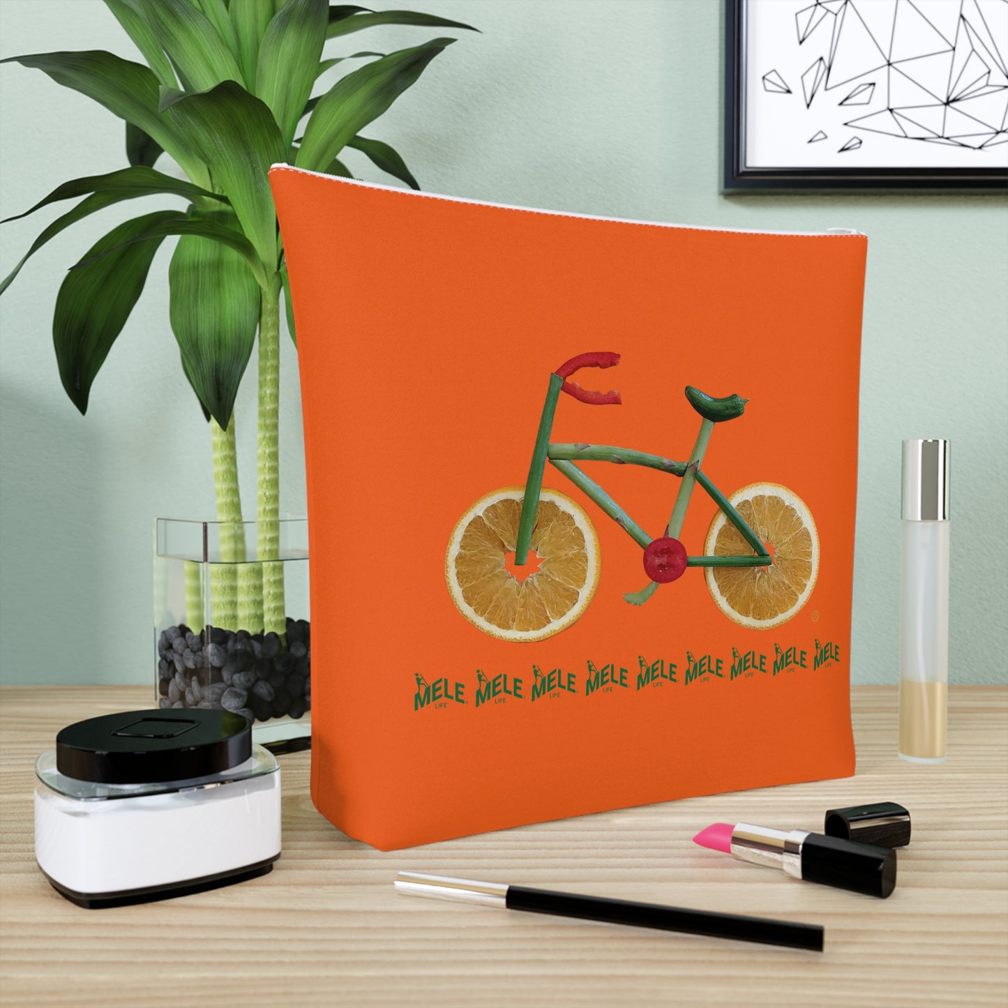 Cosmetic Bag - Veggie Bike  (orange)