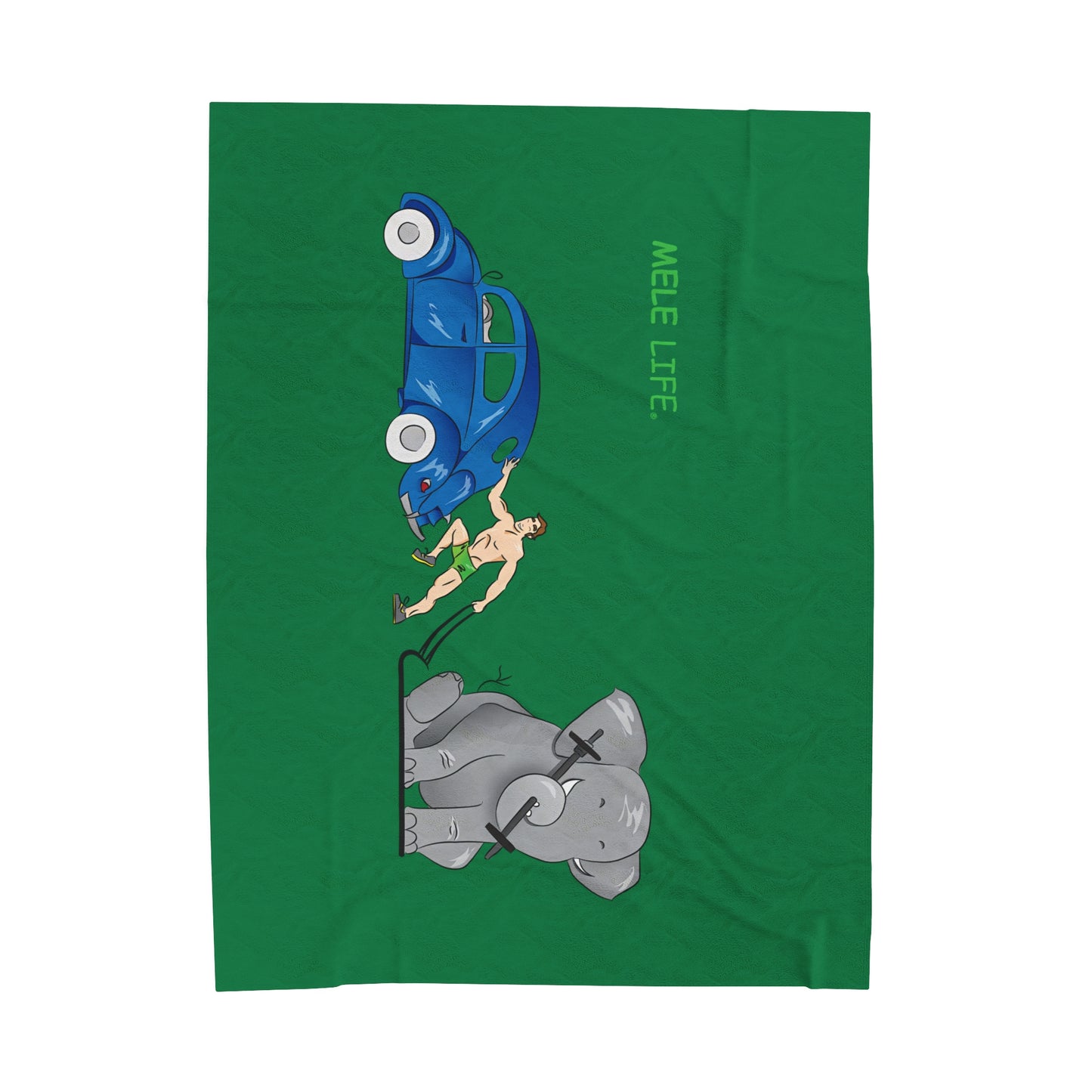 Blanket Velveteen Plush - Strong White Man (green)