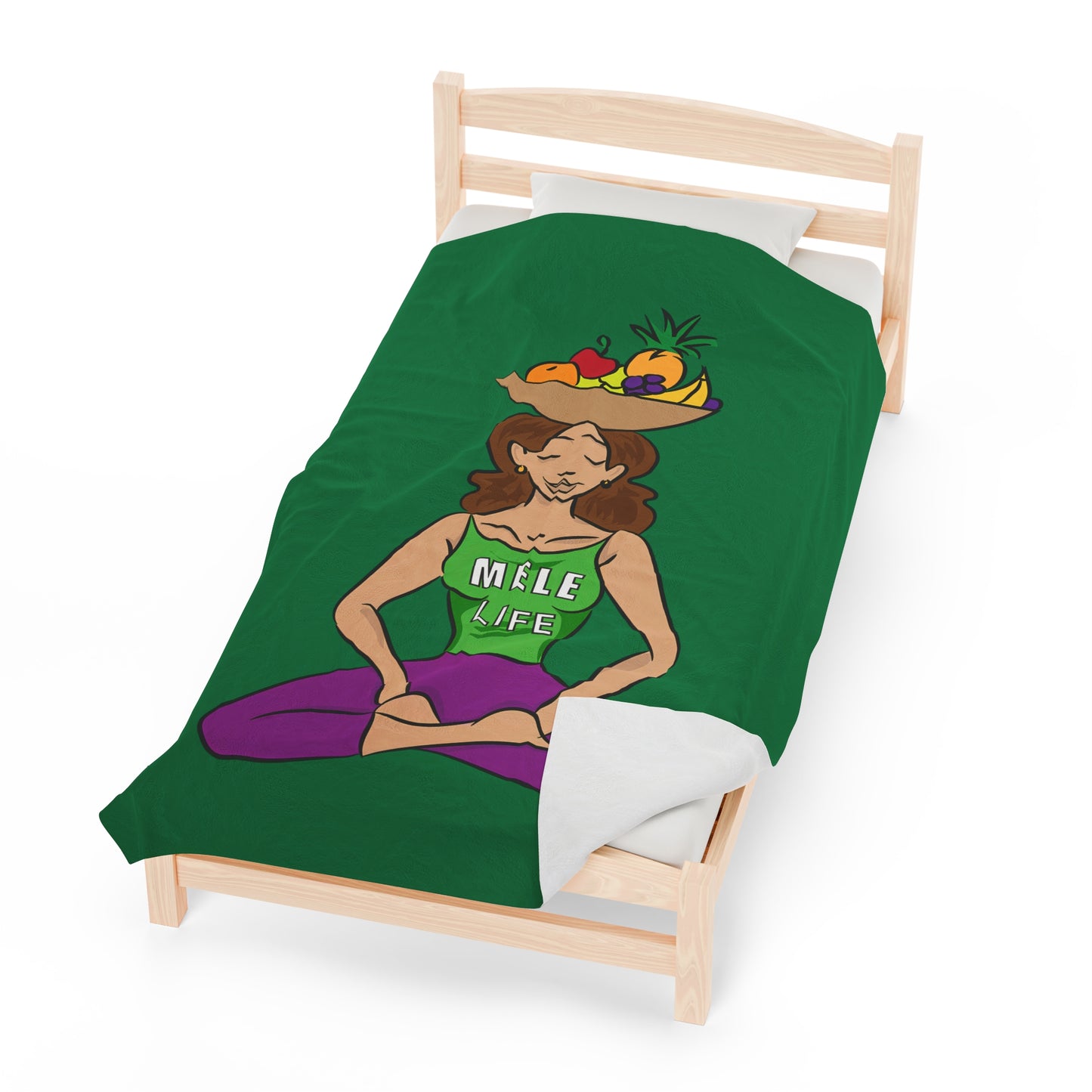 Blanket Velveteen Plush - Yoga Lady 1 (green)