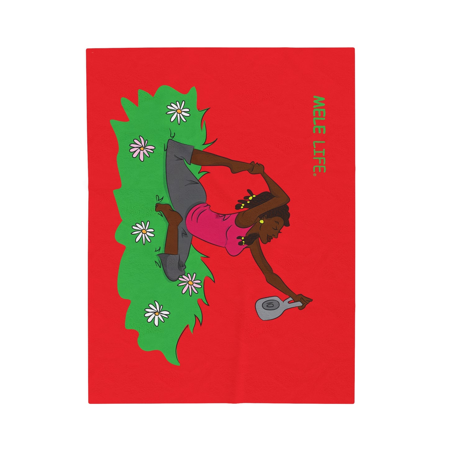 Blanket Velveteen Plush - Yoga Lady 2 (red)
