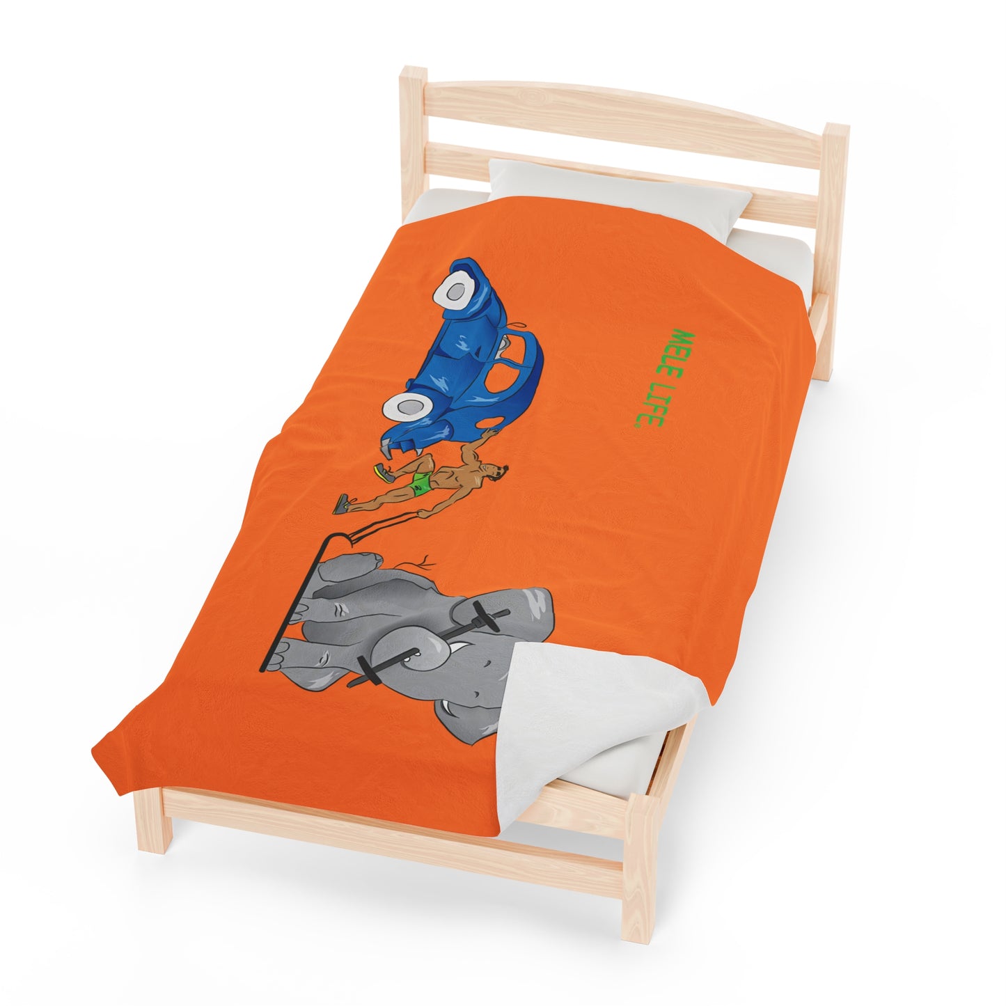 Blanket Velveteen Plush - Strong Brown Man (orange)