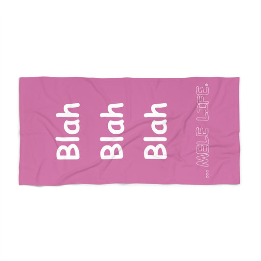 Beach, Bath & Pool Towel - Blah Blah Blah (pink)