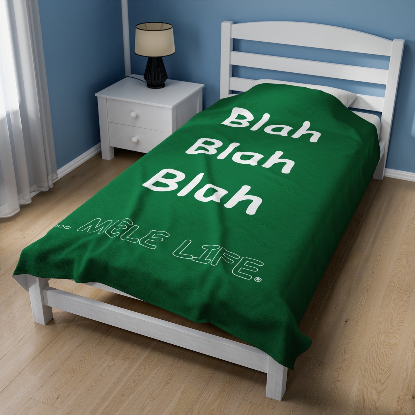 Blanket Velveteen Plush - Blah Blah Blah (green)