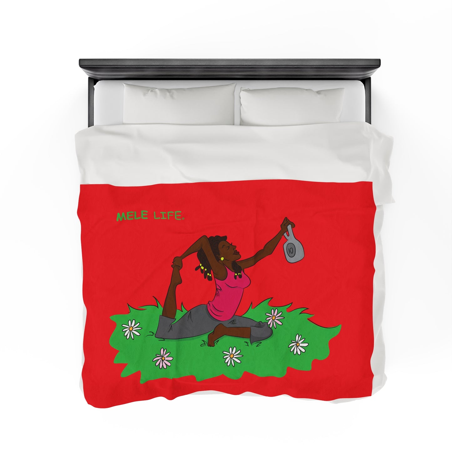 Blanket Velveteen Plush - Yoga Lady 2 (red)