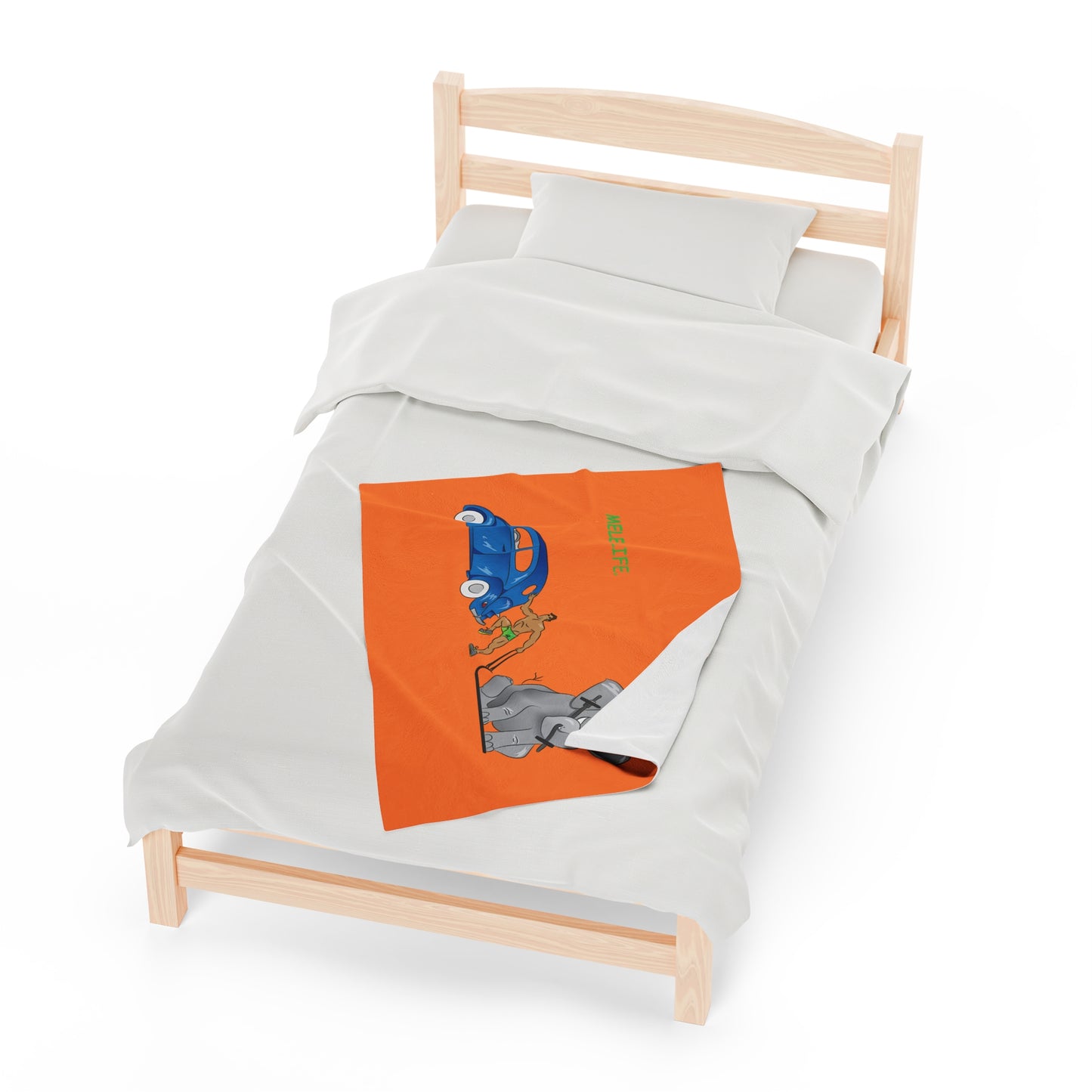 Blanket Velveteen Plush - Strong Brown Man (orange)