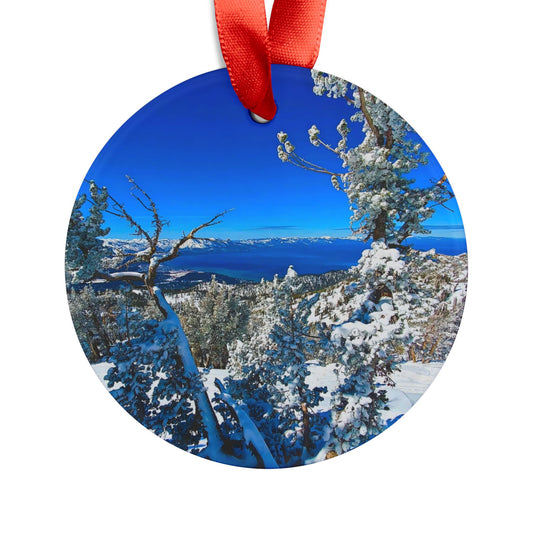 Holiday Acrylic Ornament - Lake Tahoe in Winter