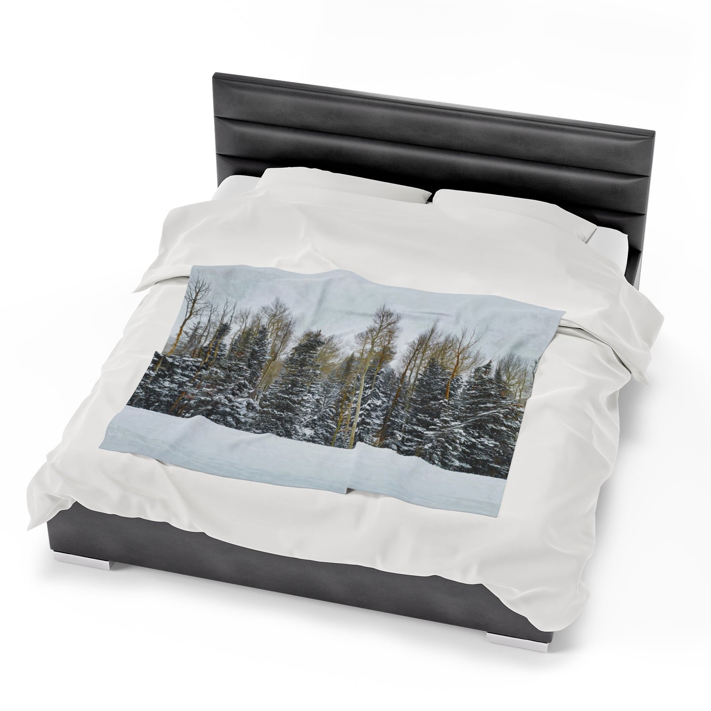 Blanket Velveteen Plush - Forest Winterscape