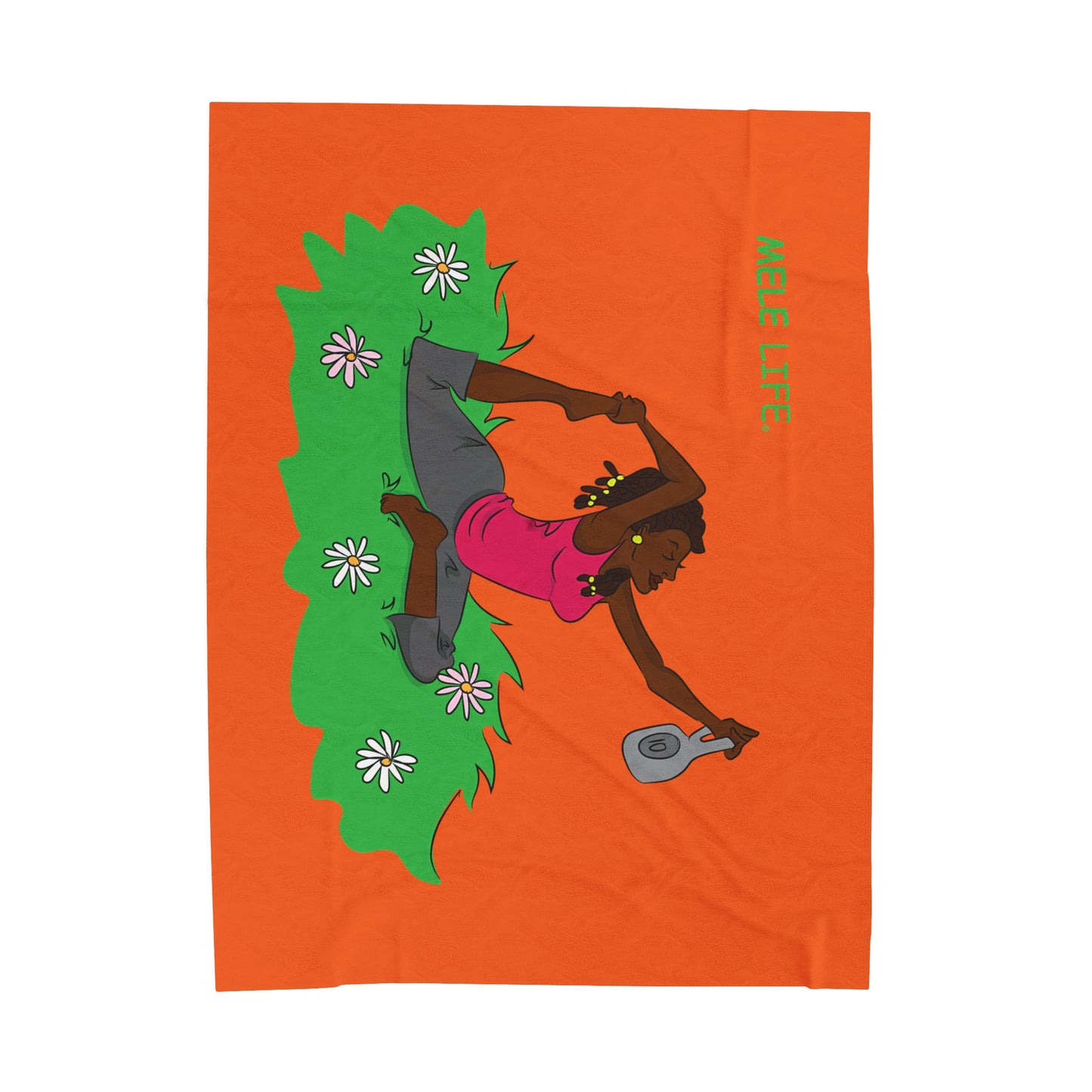 Blanket Velveteen Plush - Yoga Lady 2 (orange)