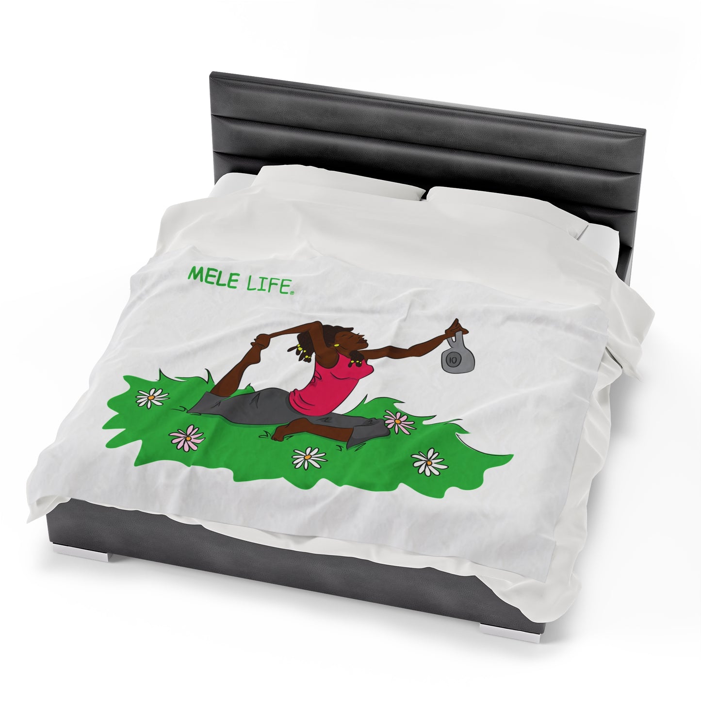 Blanket Velveteen Plush - Yoga Lady 2 (white)