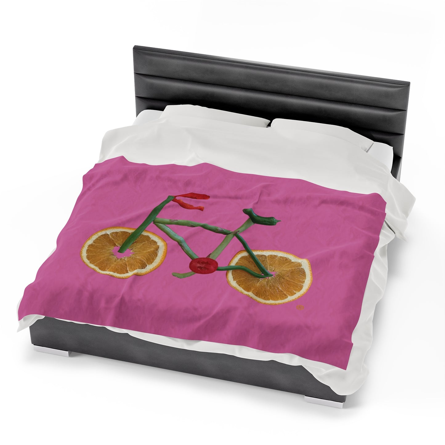 Blanket Velveteen Plush - Veggie Bike (pink)