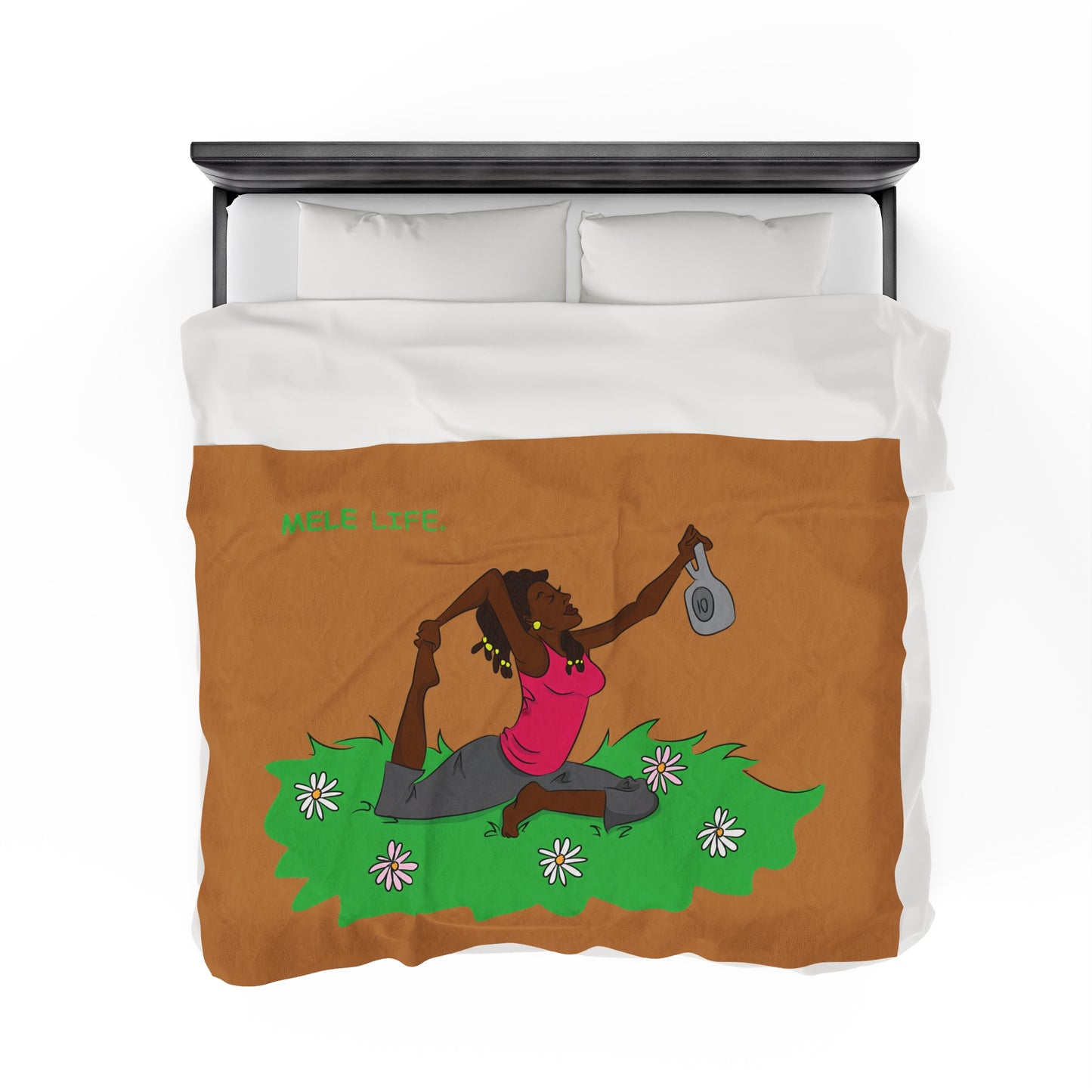 Blanket Velveteen Plush - Yoga Lady 2 (light brown)