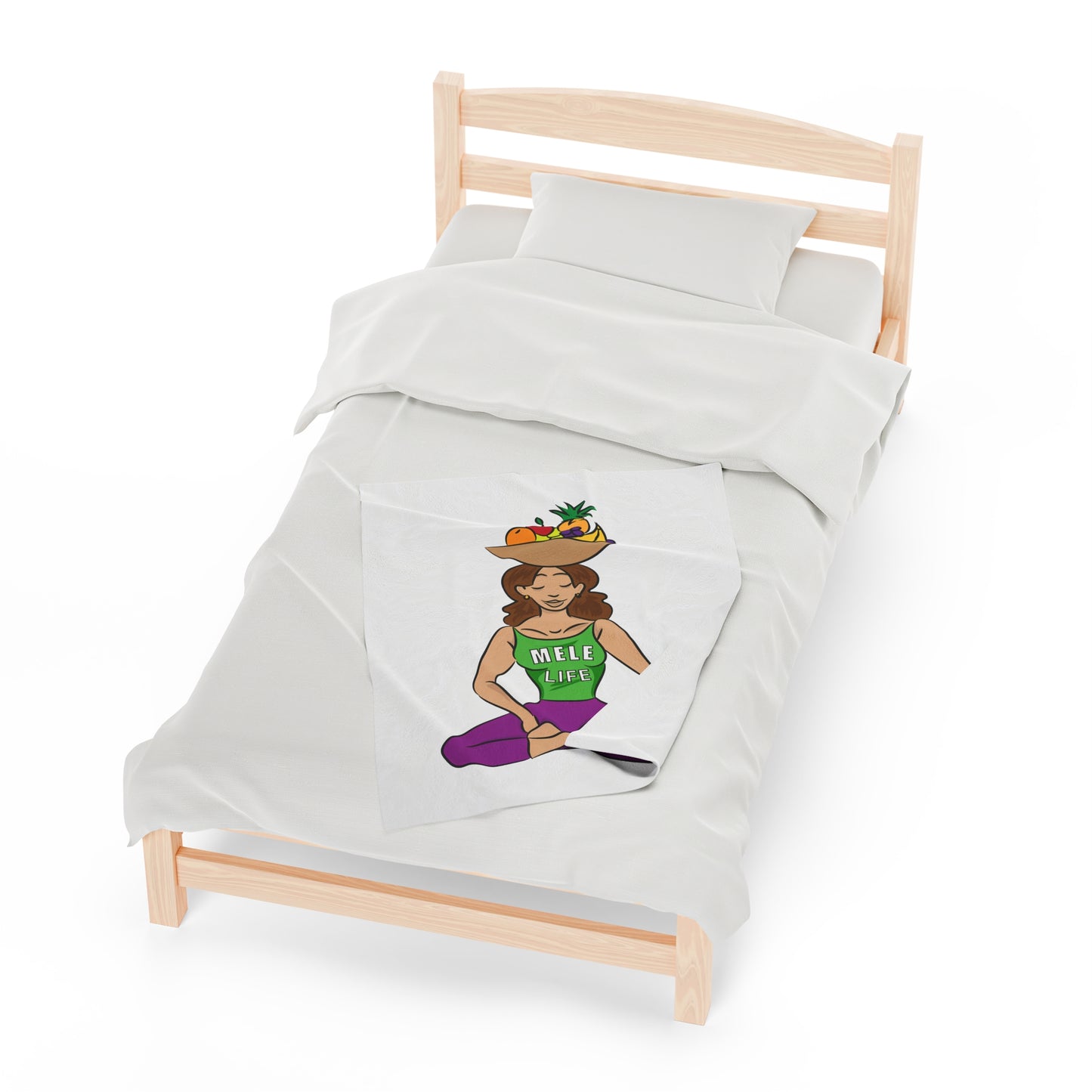 Blanket Velveteen Plush - Yoga Lady 1 (white)