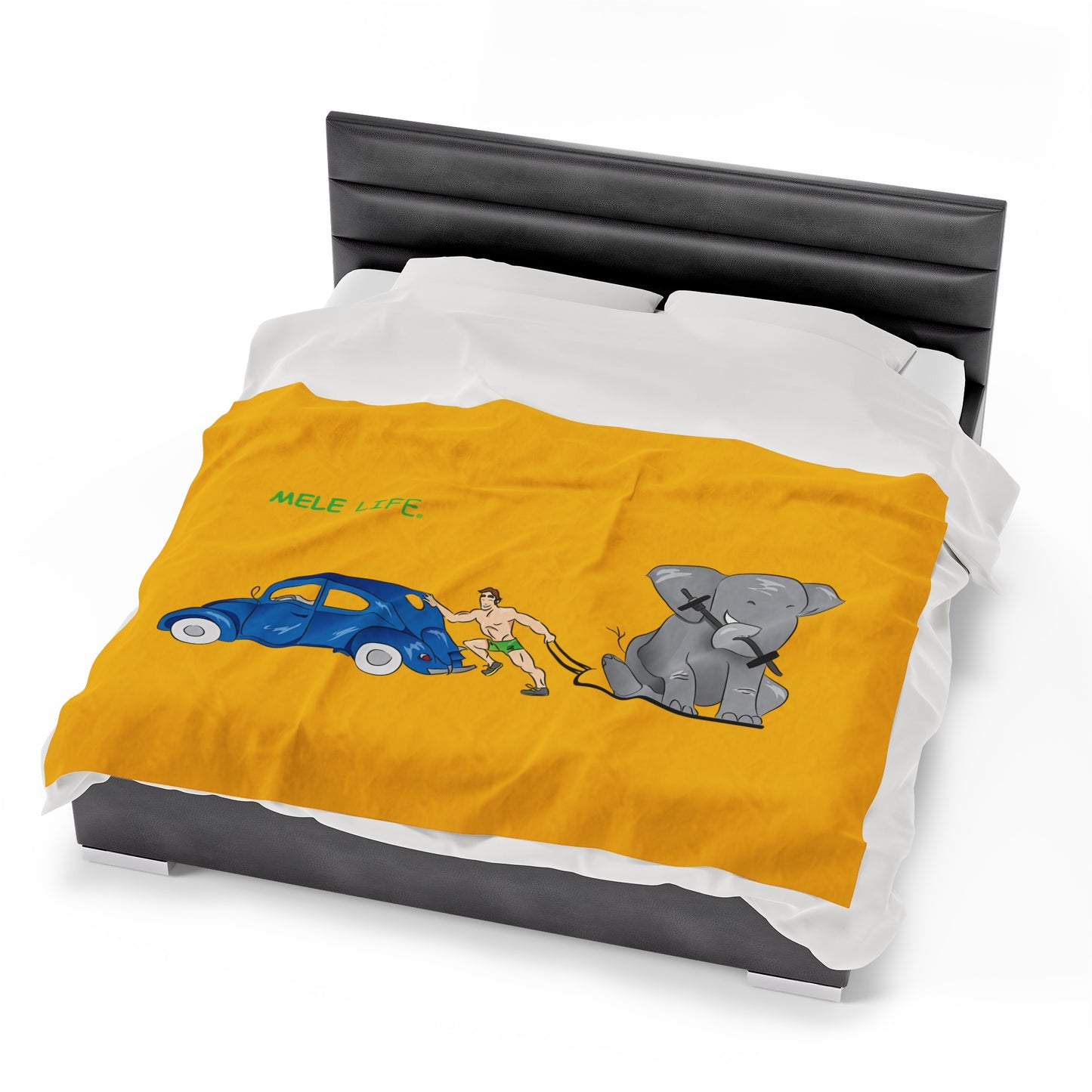 Blanket Velveteen Plush - Strong White Man (yellow)