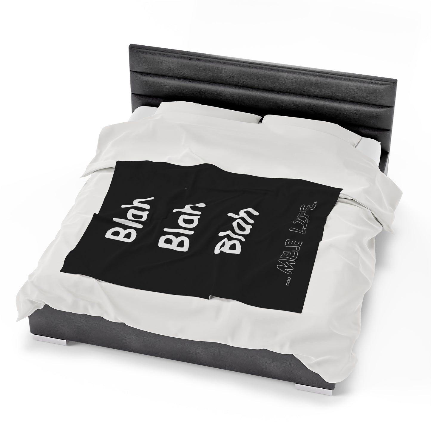 Blanket Velveteen Plush - Blah Blah Blah (black)