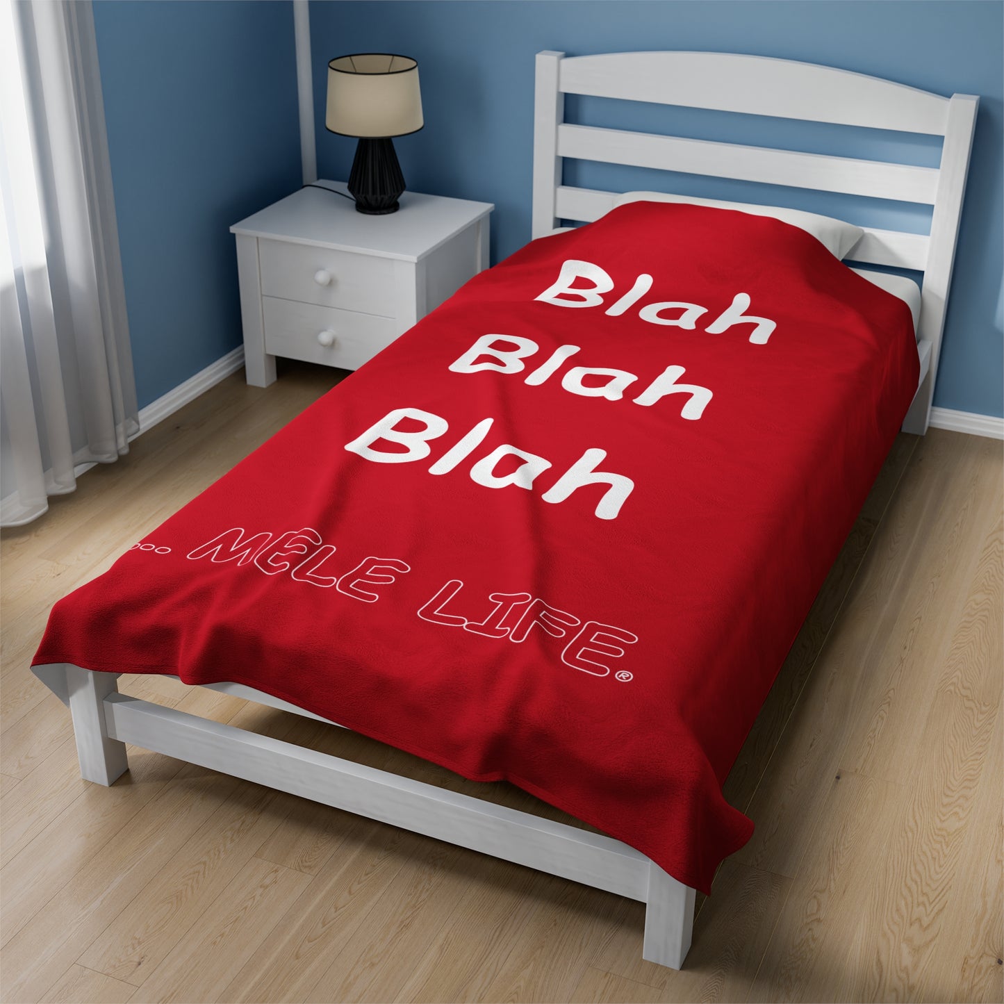 Blanket Velveteen Plush - Blah Blah Blah (red)