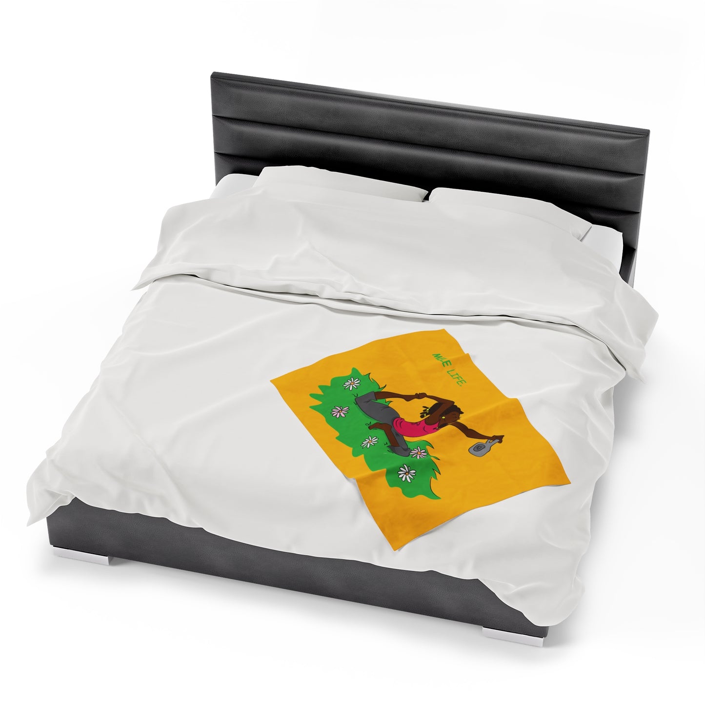 Blanket Velveteen Plush - Yoga Lady 2 (yellow)