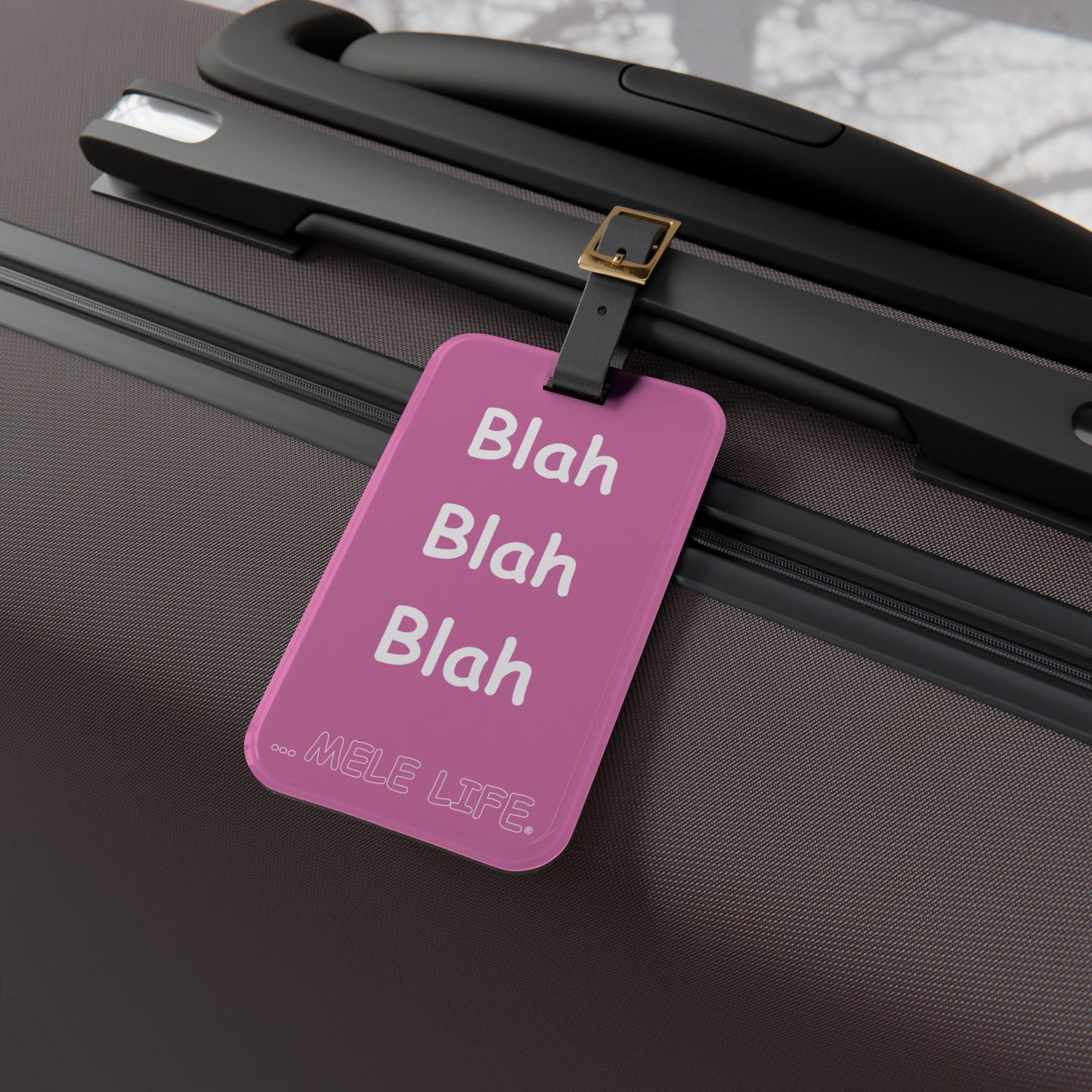 Luggage Tag - Blah Blah Blah (pink)