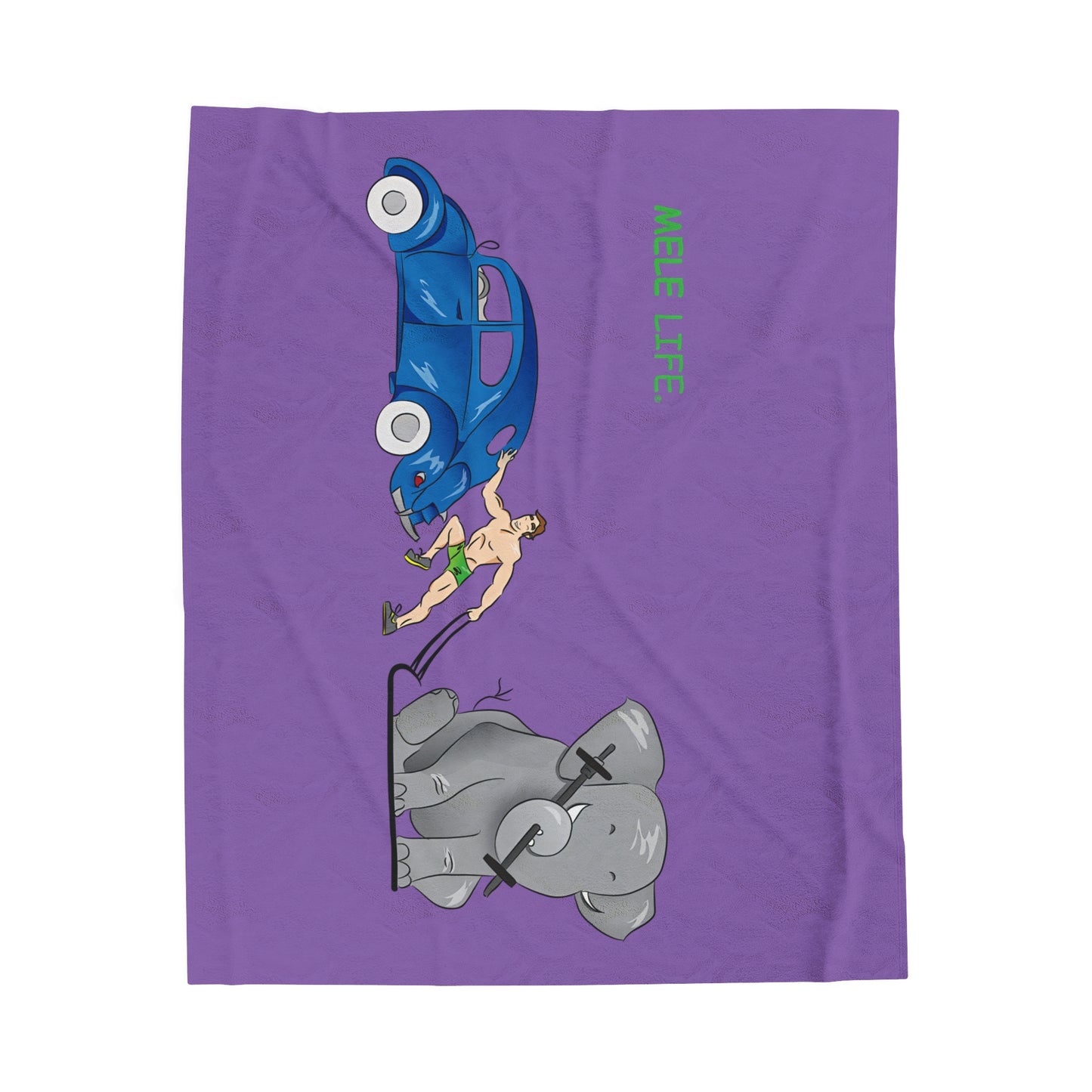 Blanket Velveteen Plush - Strong White Man (purple)