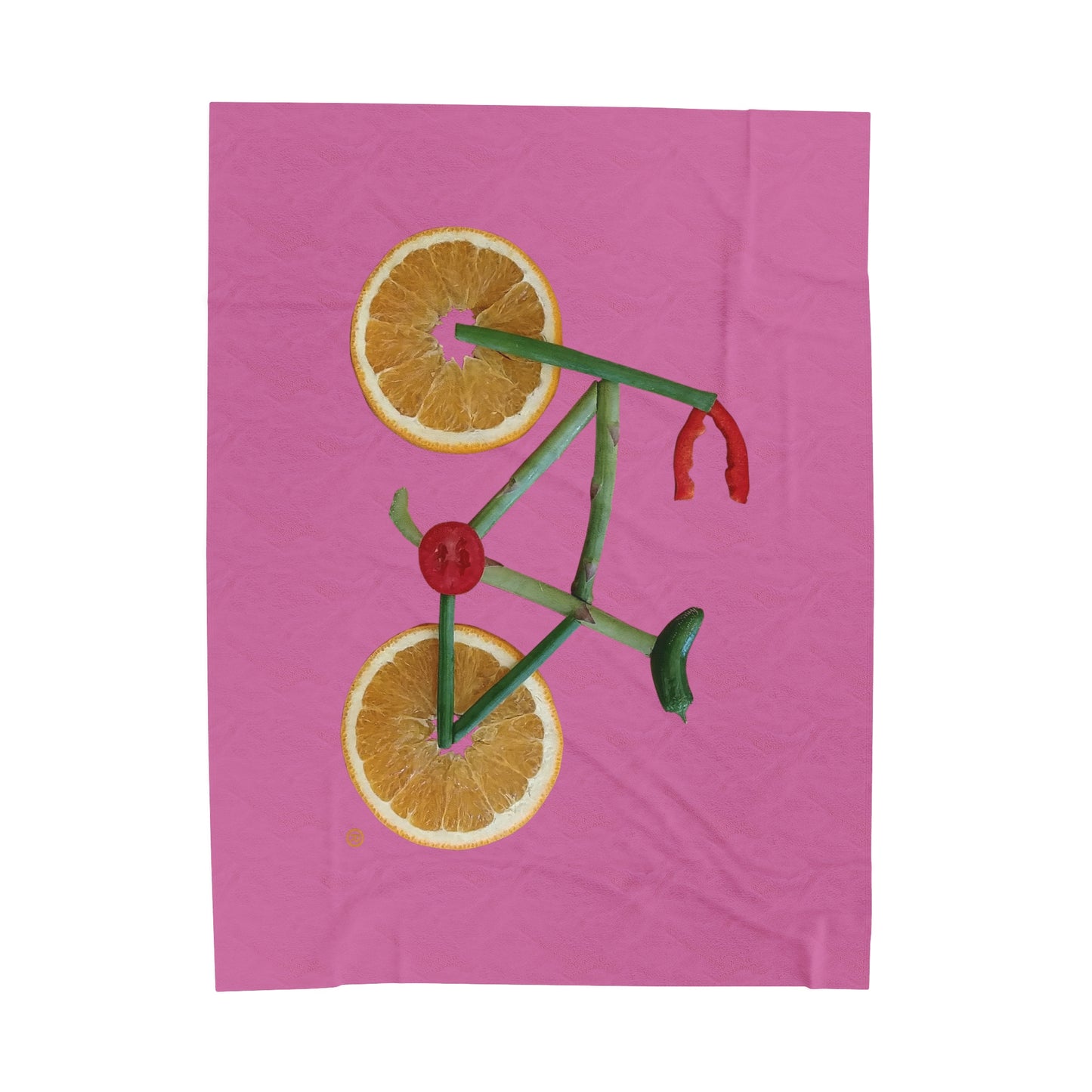 Blanket Velveteen Plush - Veggie Bike (pink)