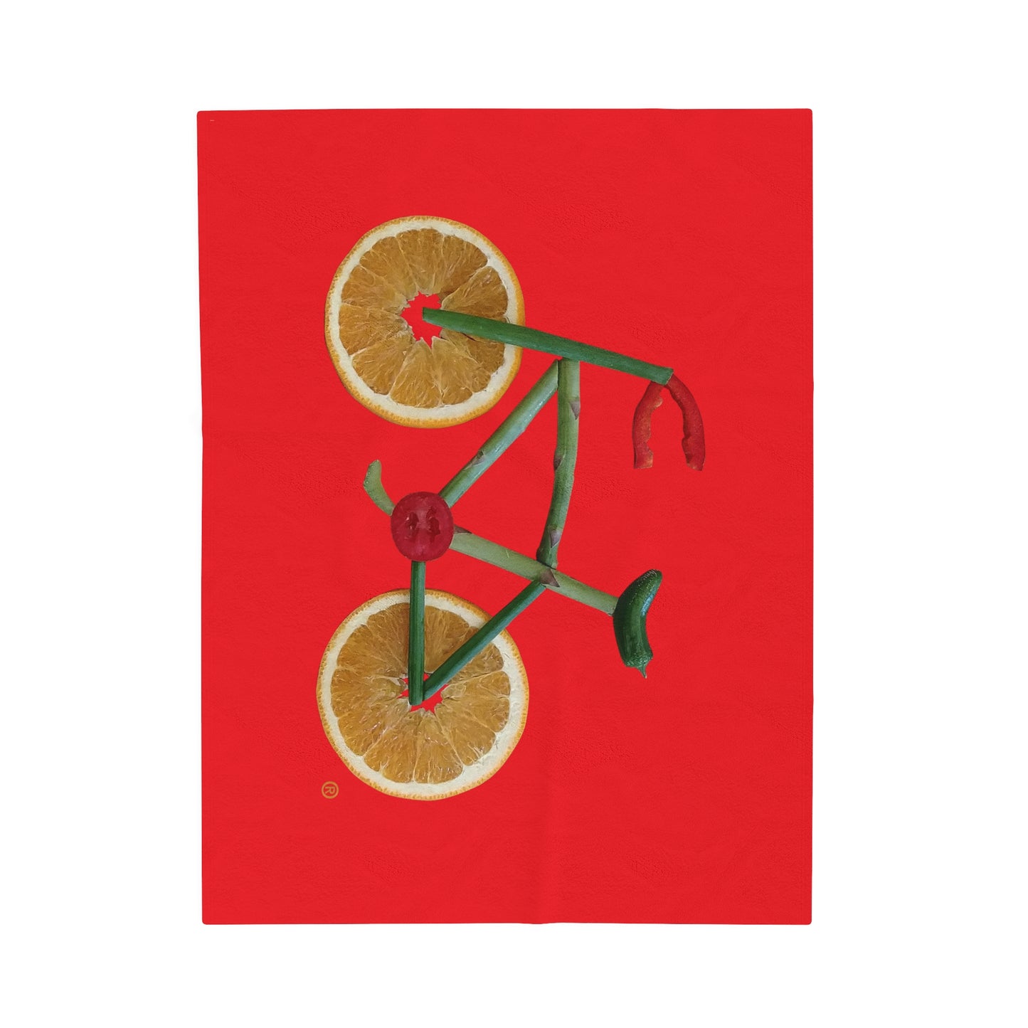 Blanket Velveteen Plush - Veggie Bike (red)
