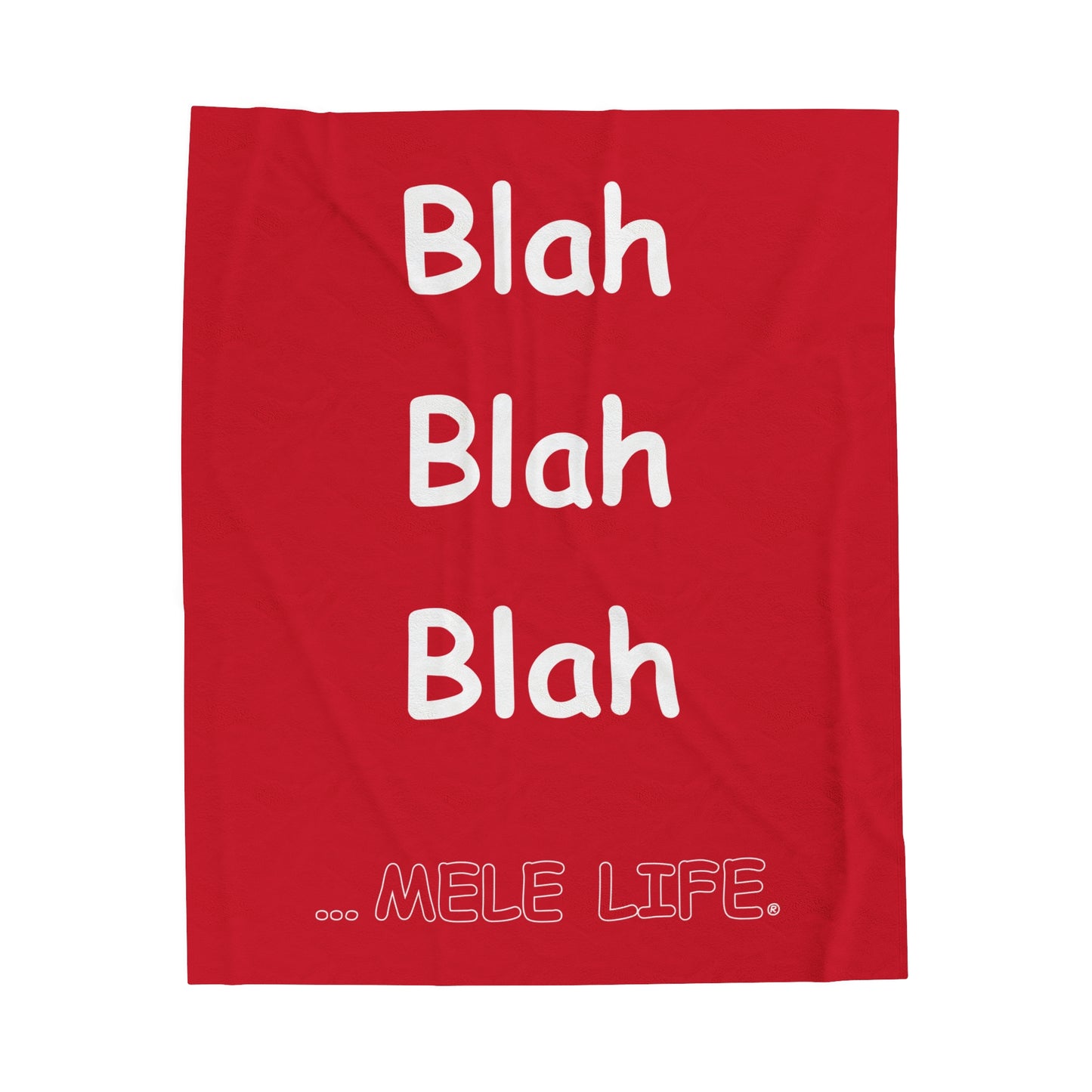 Blanket Velveteen Plush - Blah Blah Blah (red)