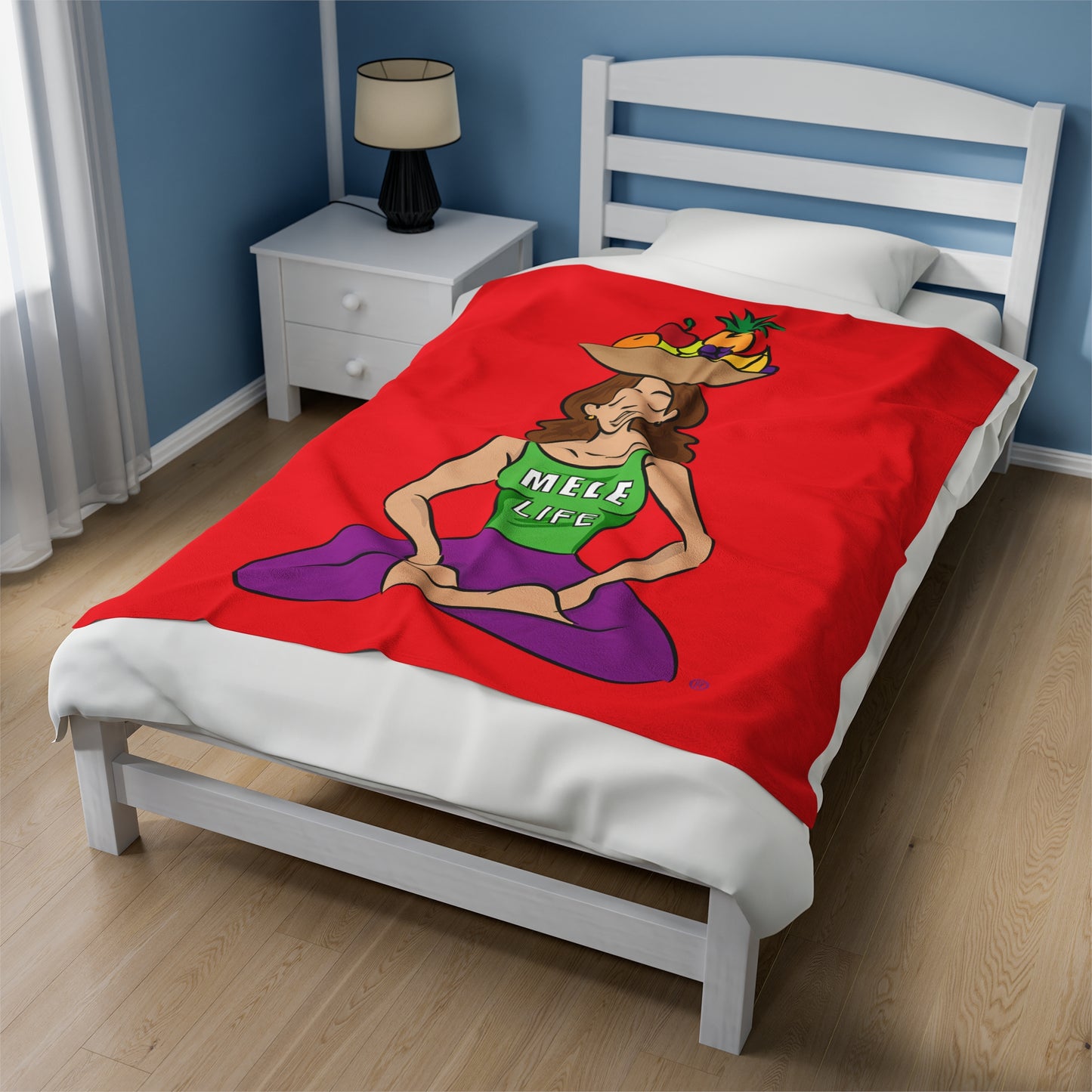 Blanket Velveteen Plush - Yoga Lady 1 (red)