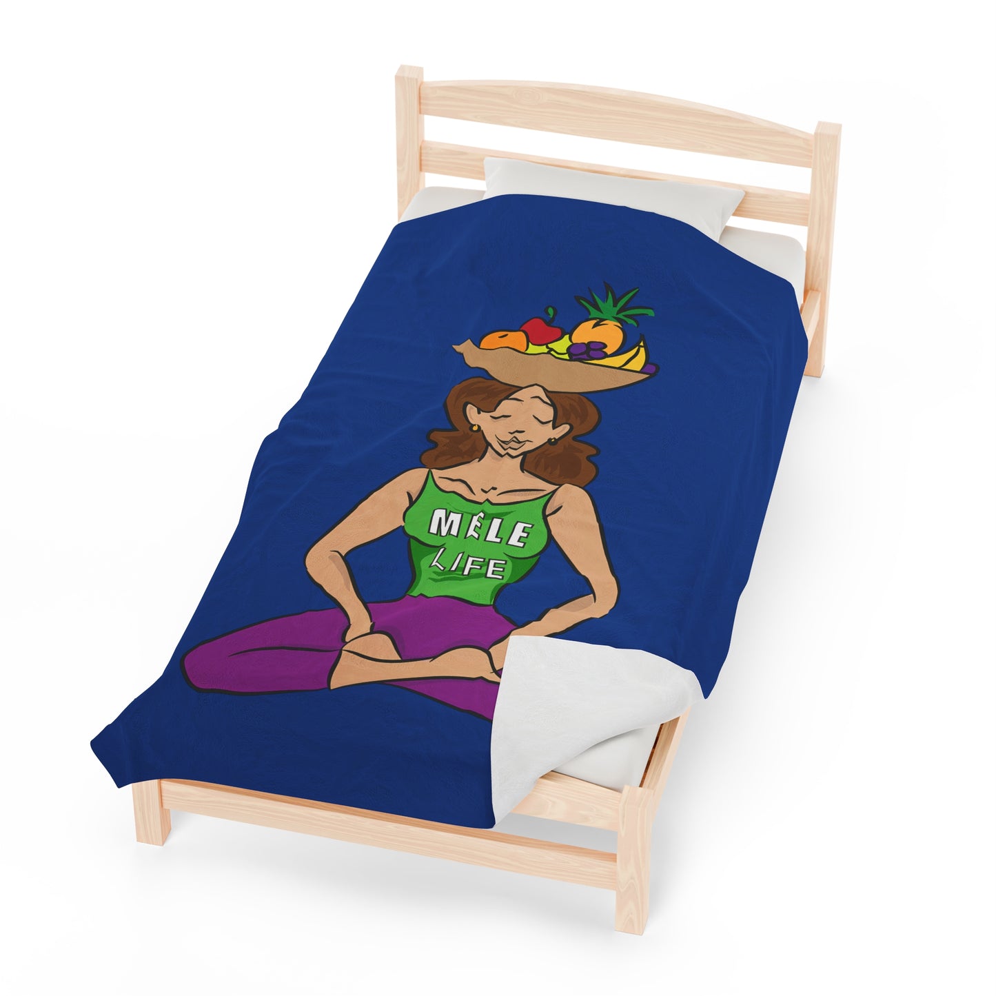 Blanket Velveteen Plush - Yoga Lady 1 (blue)