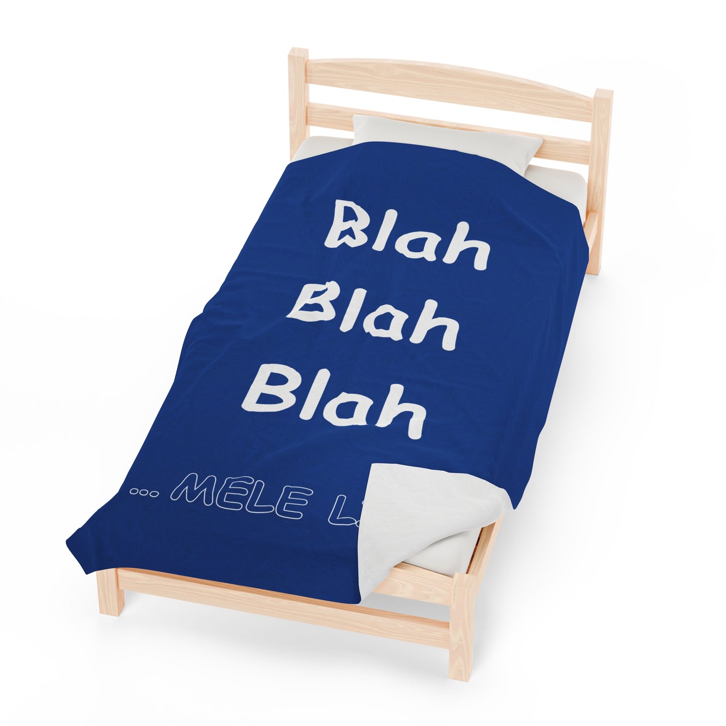 Blanket Velveteen Plush - Blah Blah Blah (dark blue)
