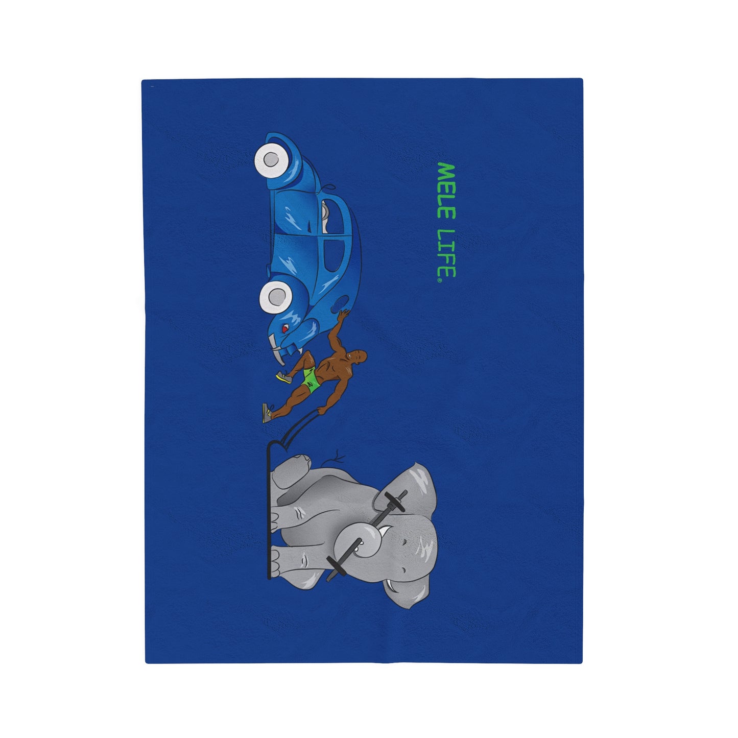 Blanket Velveteen Plush - Strong Black Man (dark blue)