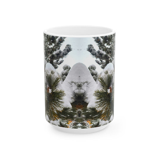 Coffee Mug (11oz/15oz) - Pine Cones in snow