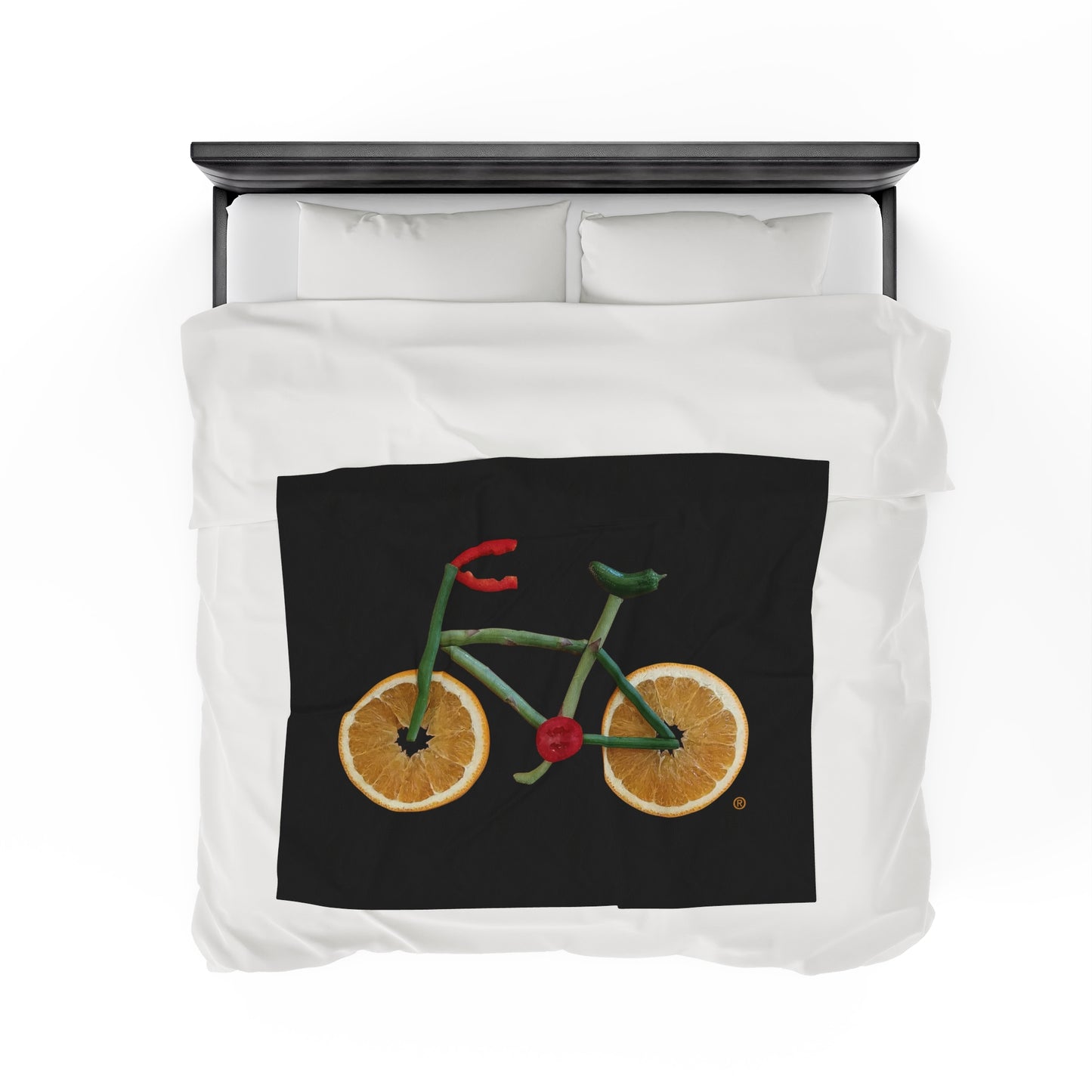 Blanket Velveteen Plush - Veggie Bike (black)