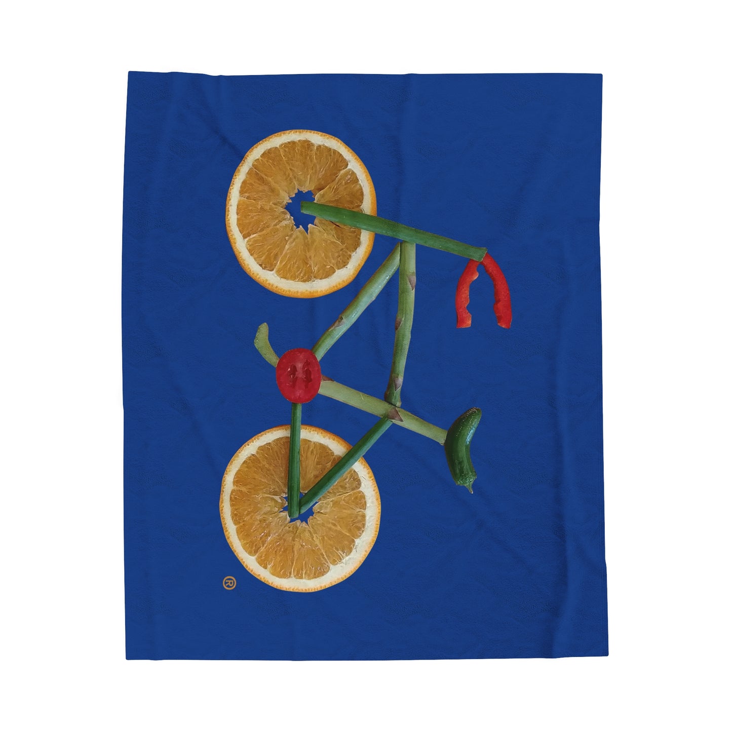 Blanket Velveteen Plush - Veggie Bike (dark blue)