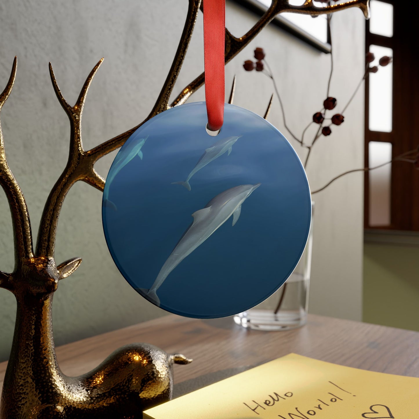 Holiday Acrylic Ornament - Dolphins