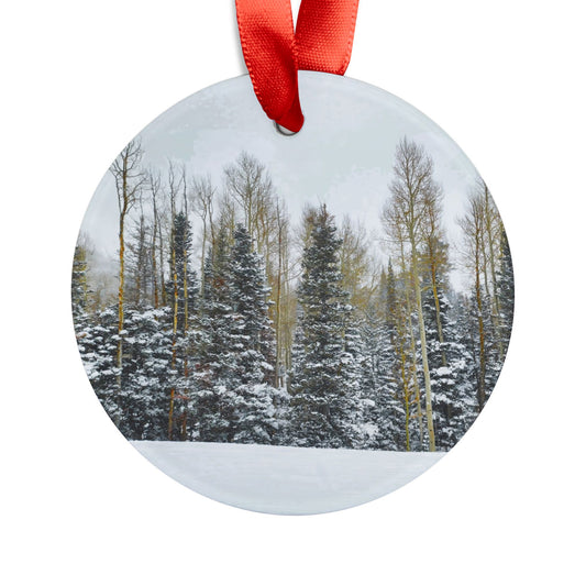 Holiday Acrylic Ornament - Forest Winterscape
