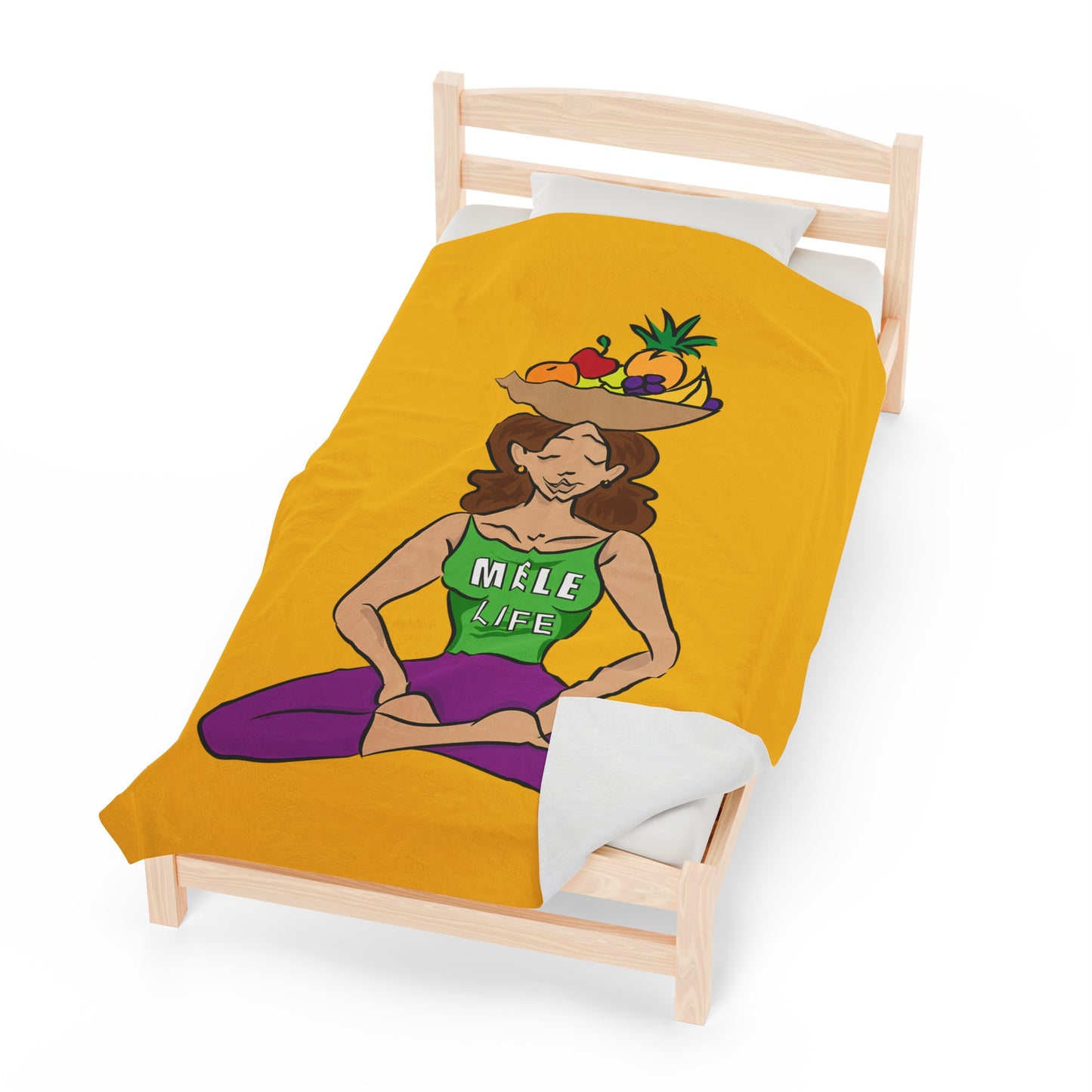 Blanket Velveteen Plush - Yoga Lady 1 (yellow)