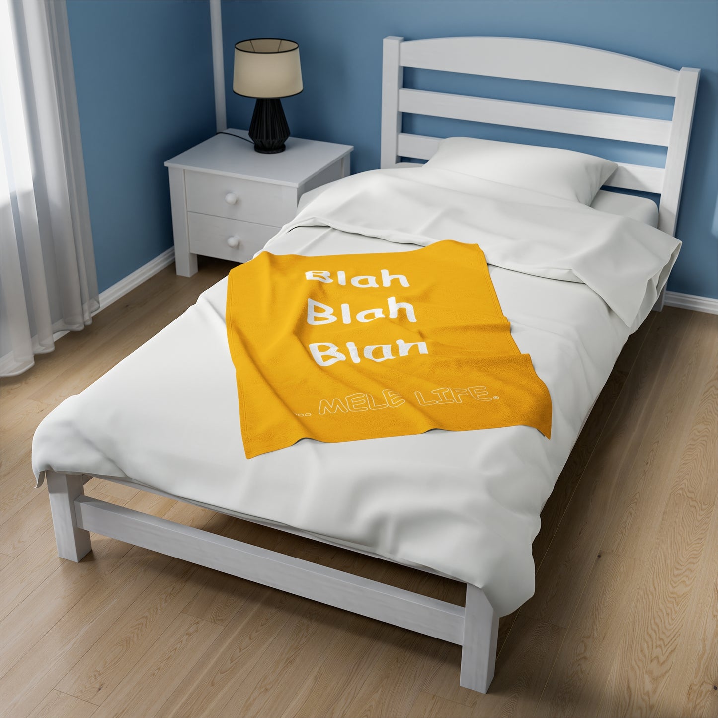 Blanket Velveteen Plush - Blah Blah Blah (yellow)