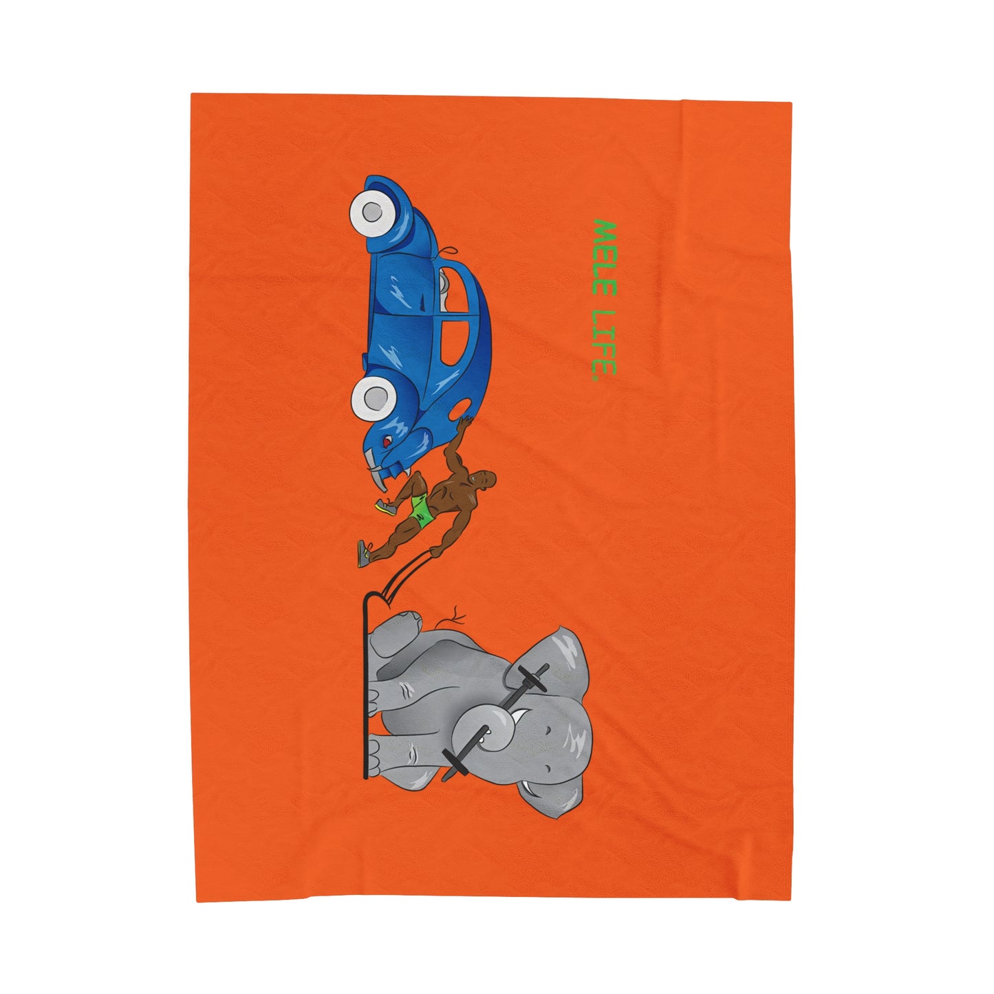 Blanket Velveteen Plush - Strong Black Man (orange)