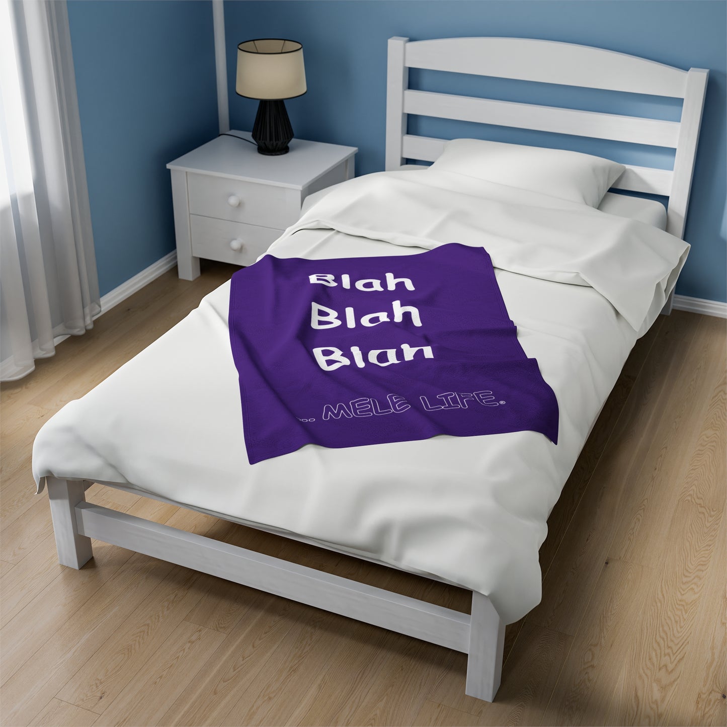 Blanket Velveteen Plush - Blah Blah Blah (purple)