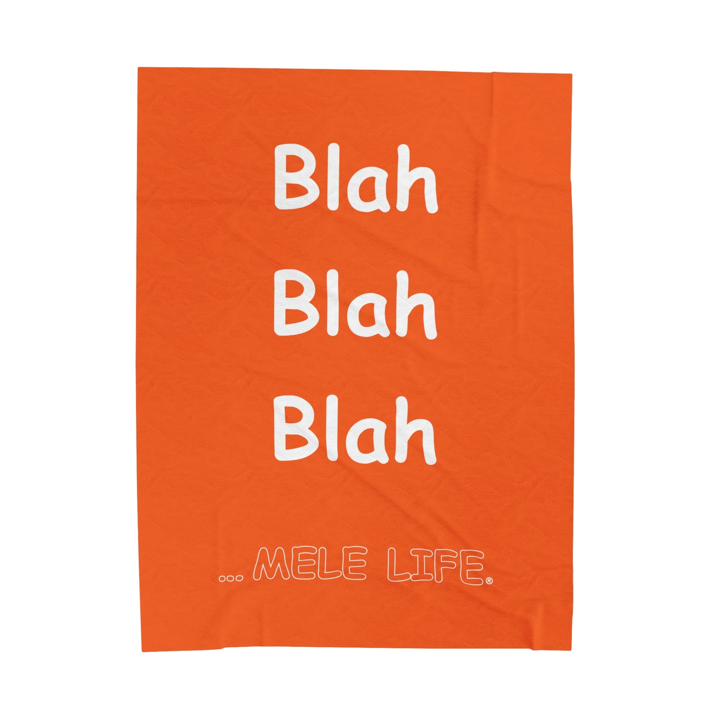 Blanket Velveteen Plush - Blah Blah Blah (orange)