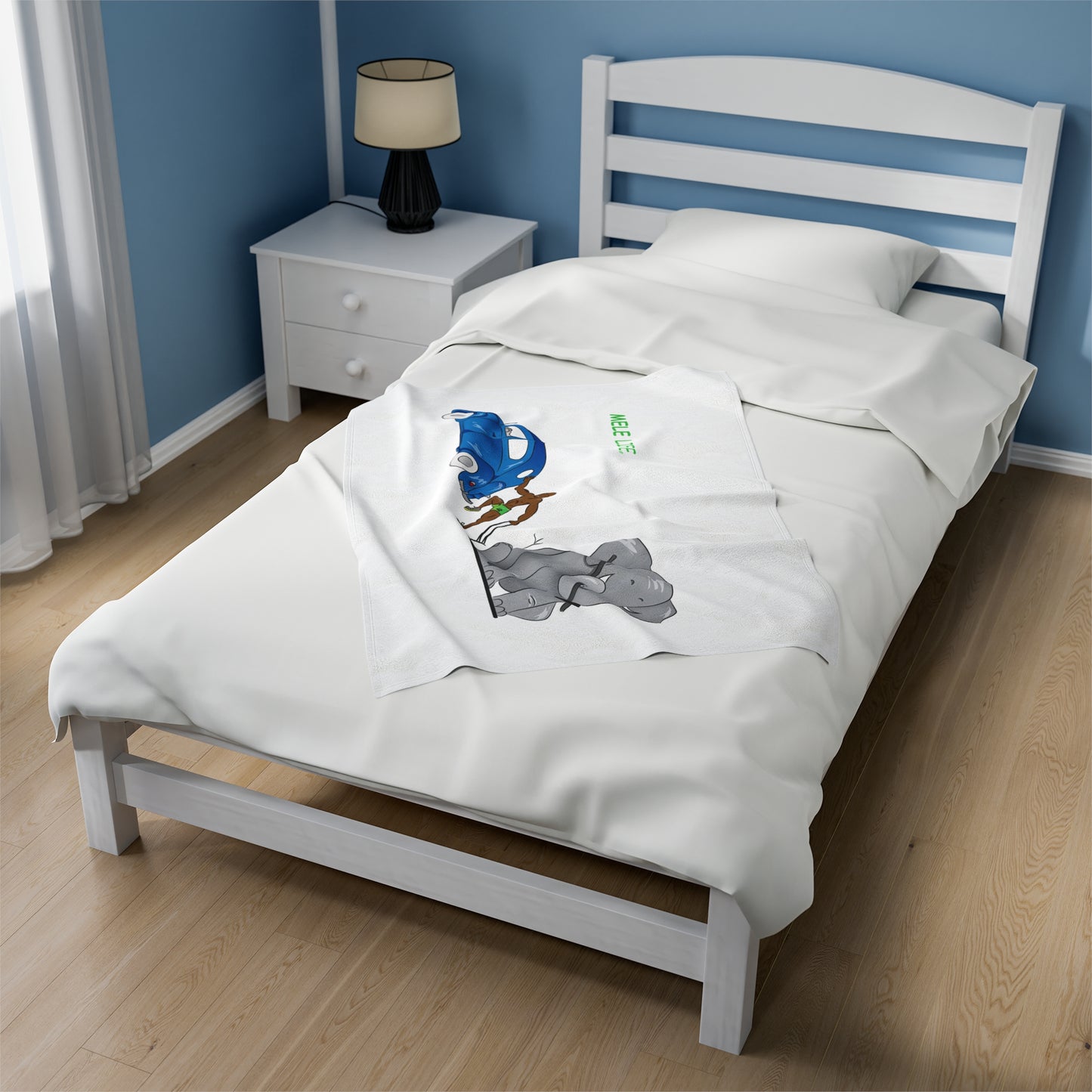 Blanket Velveteen Plush - Strong Black Man (white)