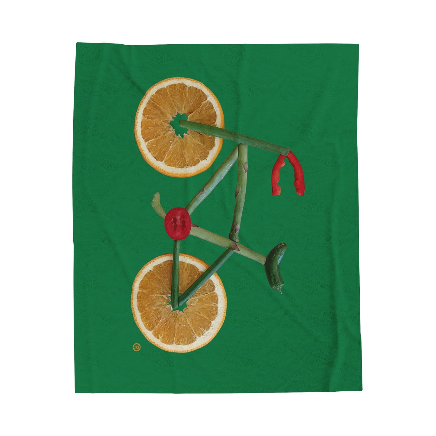 Blanket Velveteen Plush - Veggie Bike (green)