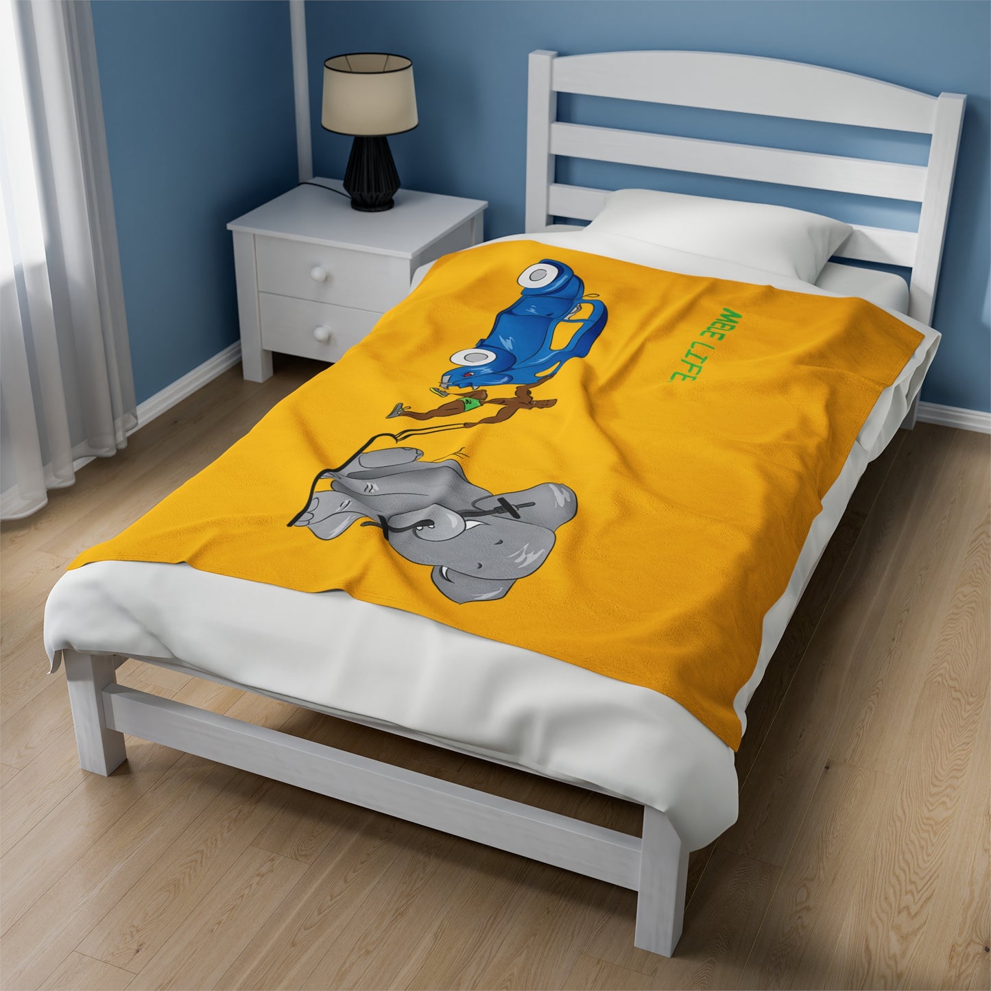 Blanket Velveteen Plush - Strong Black Man (yellow)