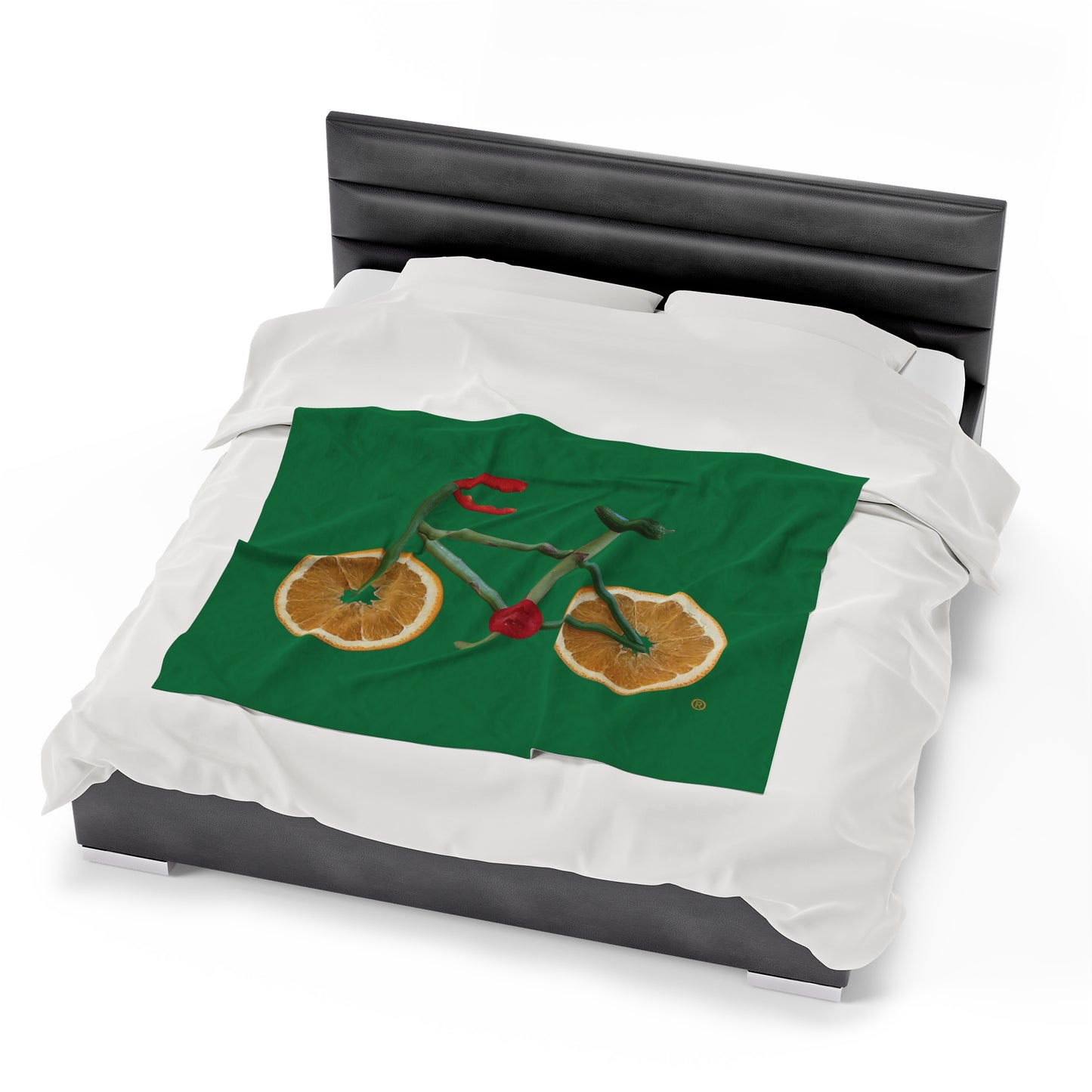 Blanket Velveteen Plush - Veggie Bike (green)