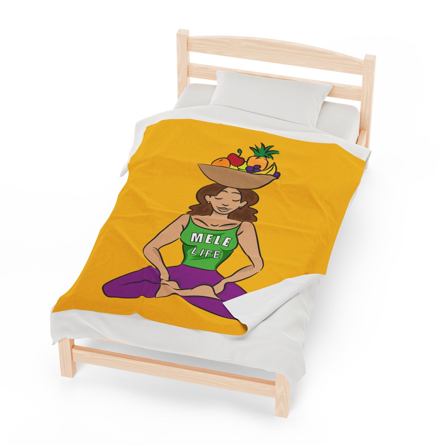 Blanket Velveteen Plush - Yoga Lady 1 (yellow)
