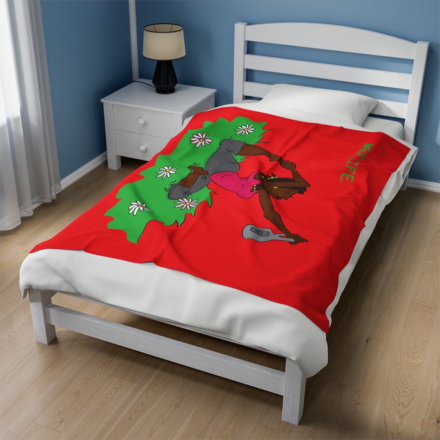 Blanket Velveteen Plush - Yoga Lady 2 (red)