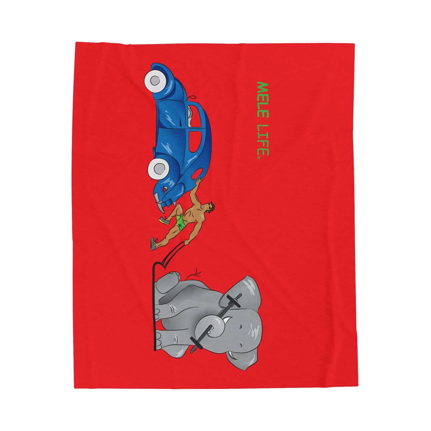 Blanket Velveteen Plush - Strong Brown Man (red)