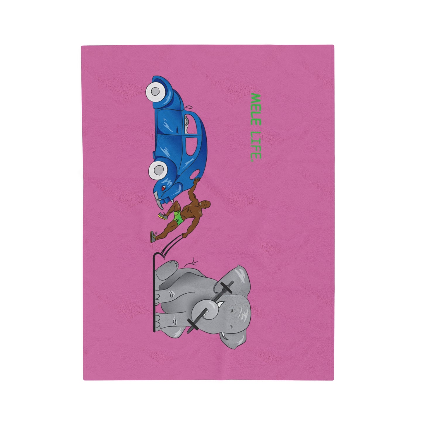 Blanket Velveteen Plush - Strong Black Man (light pink)