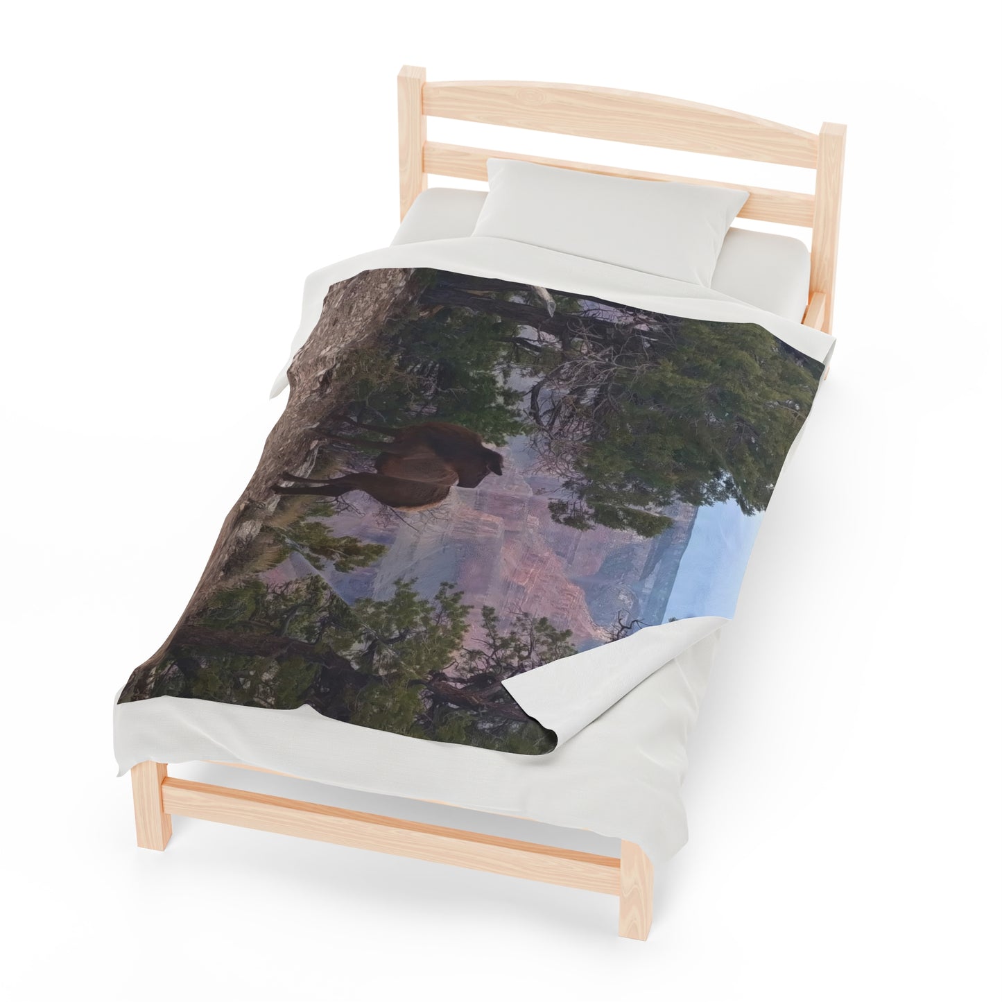 Blanket Velveteen Plush - Elk on rim of Grand Canyon